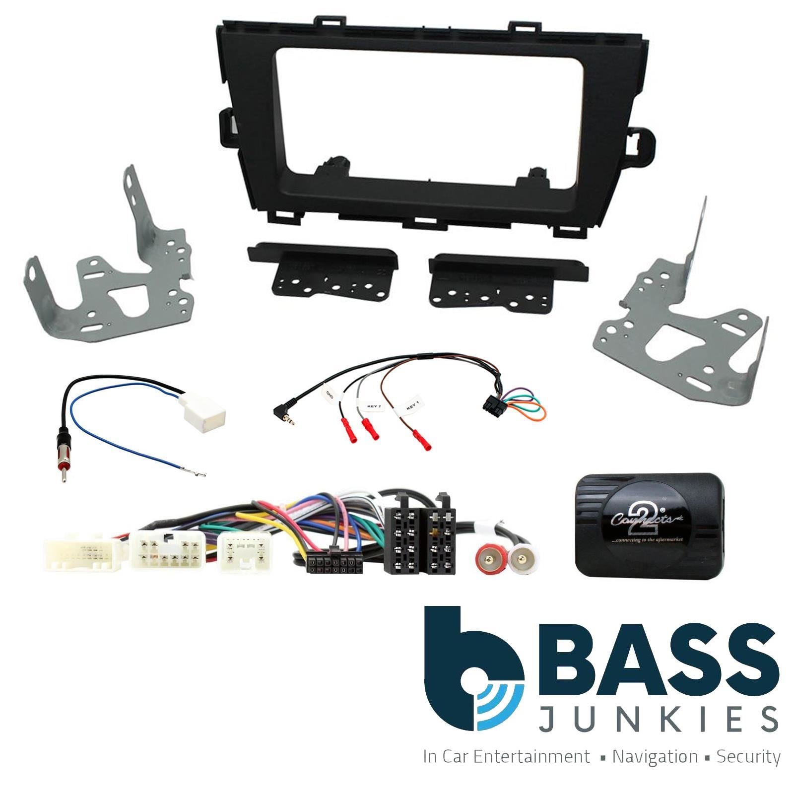 Double Din Stereo Fitting Kit + Steering Wheel Stalk Controls to fit Toyota Prius 2009-15