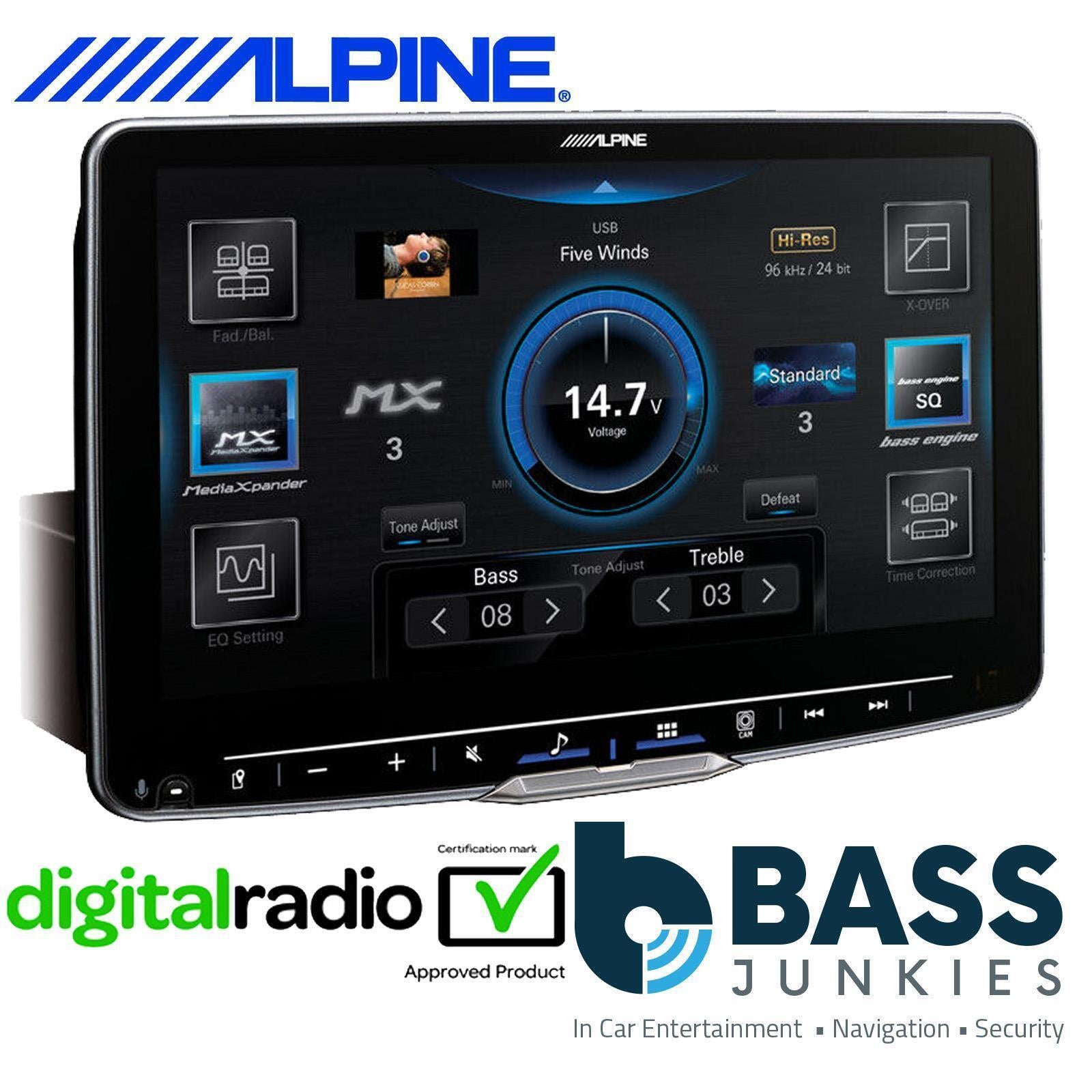 Alpine Halo9 - Ford Transit 2006 Onwards - 9” Touchscreen DAB Bluetooth CarPlay Android Spotify Waze HDMI Car Stereo & Fascia Fitting Kit