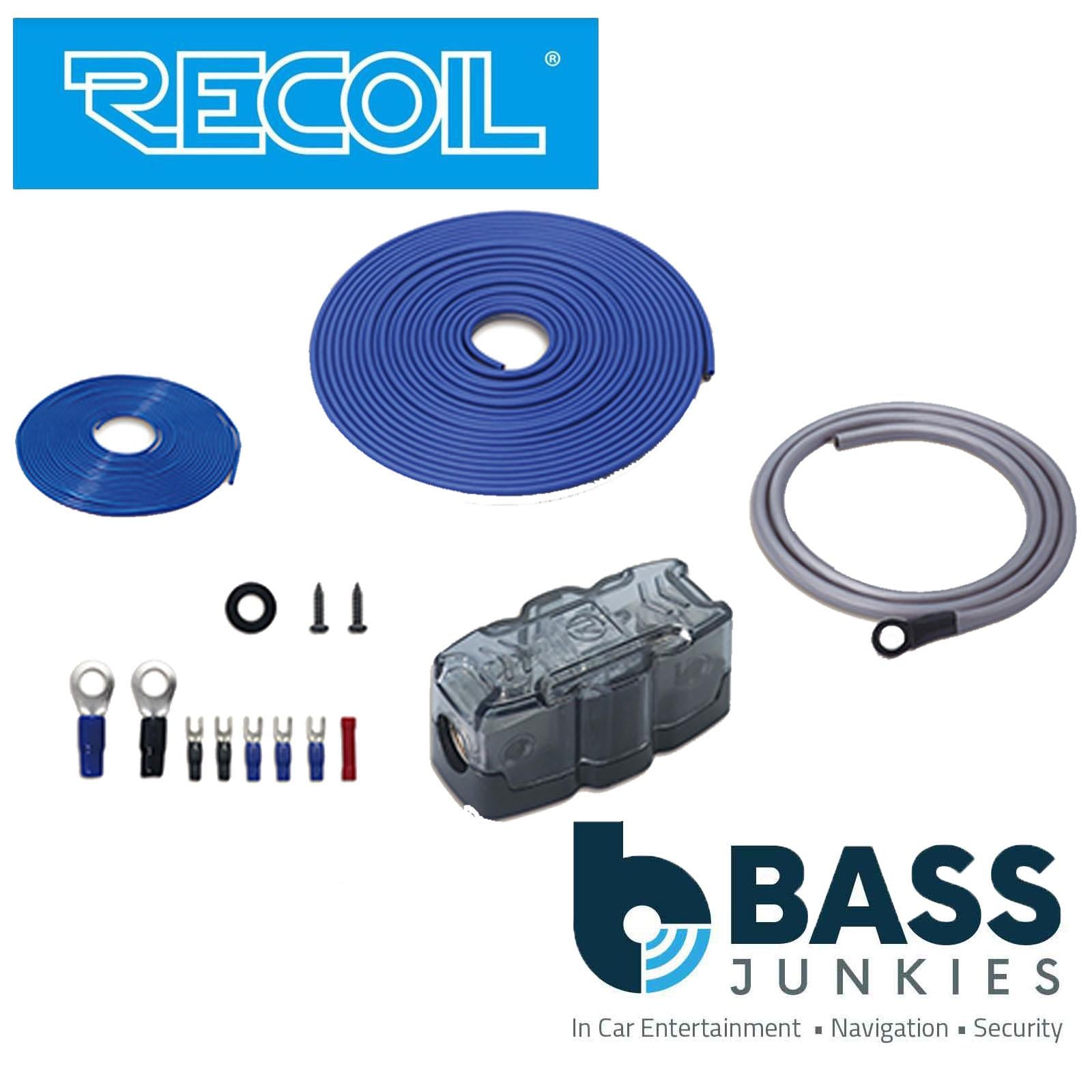Recoil RCK4 - 4 AWG 1500 Watts Complete Car Subwoofer Amplifier Wiring Kit