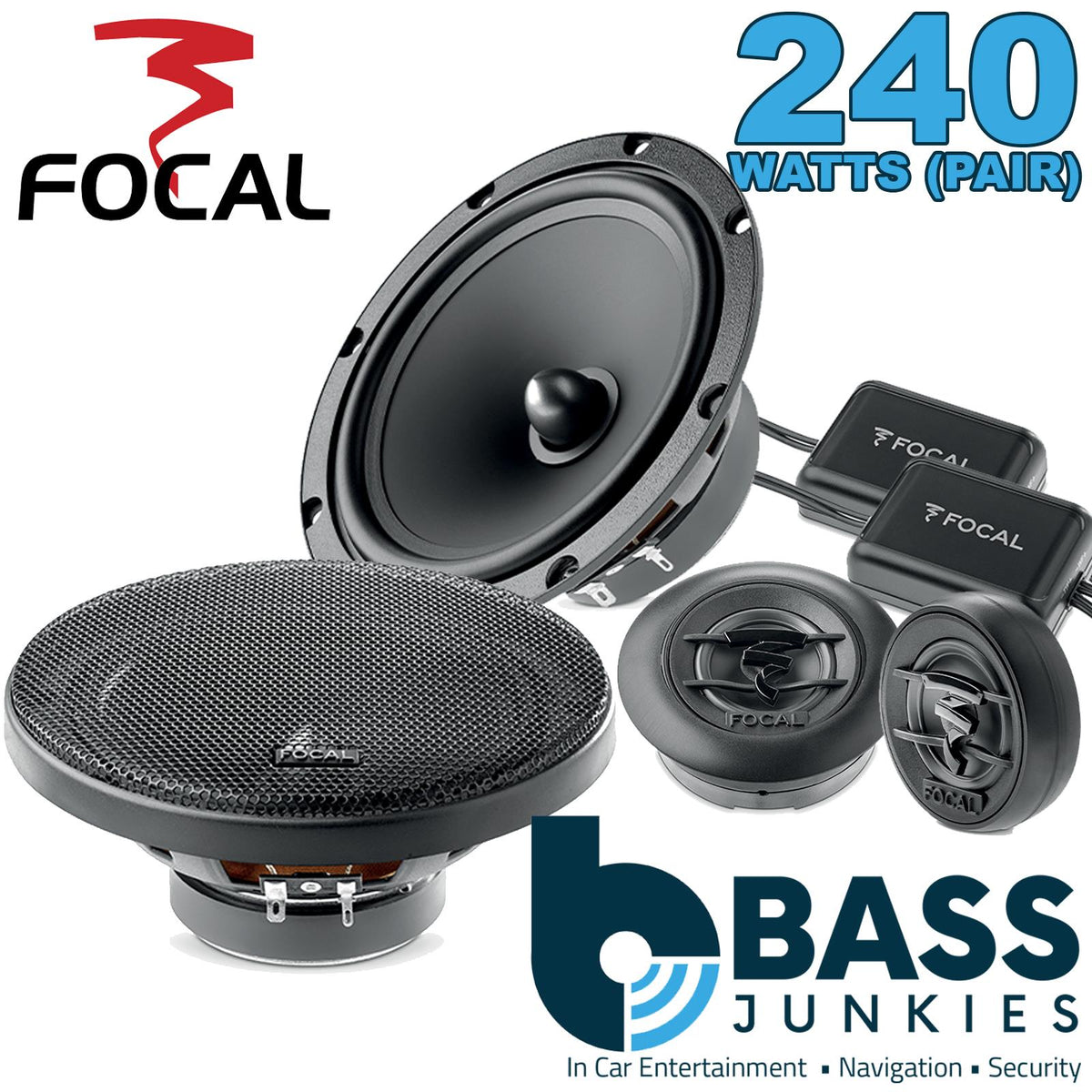 Focal ASE165 - 17cm 6.5" 240 Watts 2-Way Component Kit Car Door Speakers Pair