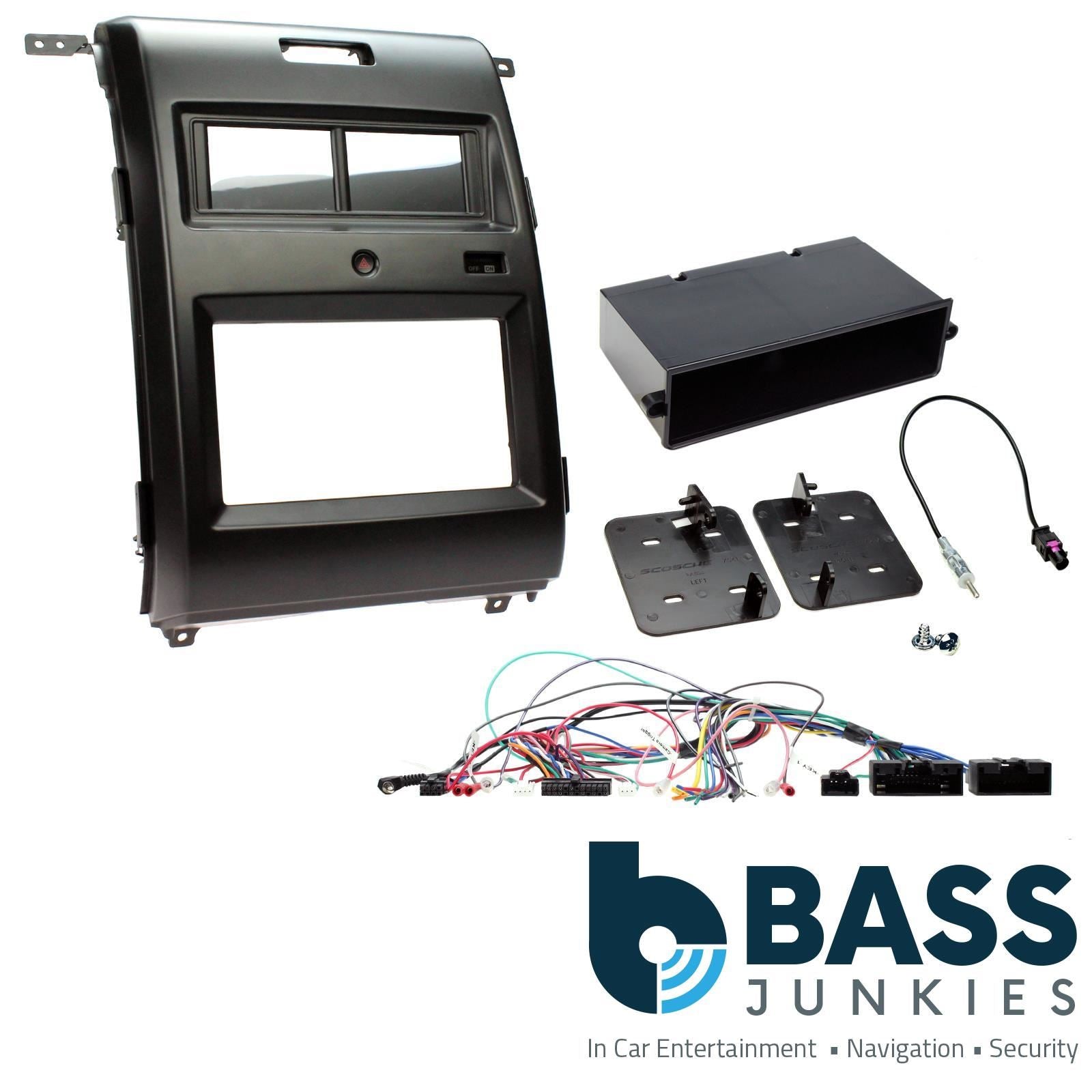 Double Din Stereo Fitting Kit + Steering Wheel Stalk Controls to fit Ford F-150 2013-14