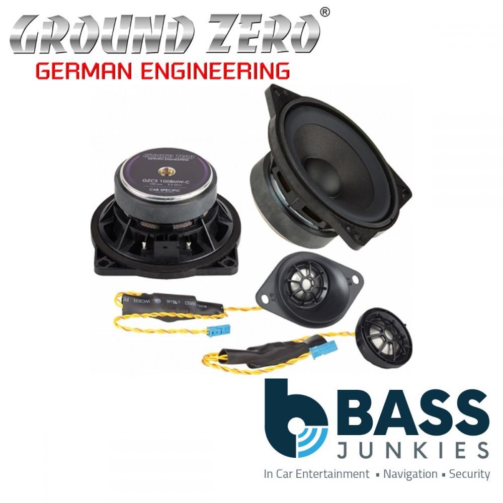 GROUNDZERO GZCS 100BMW-C - 4" Inch BMW 5 Series E60 E61 F07 2-Way Component Front Car Speakers
