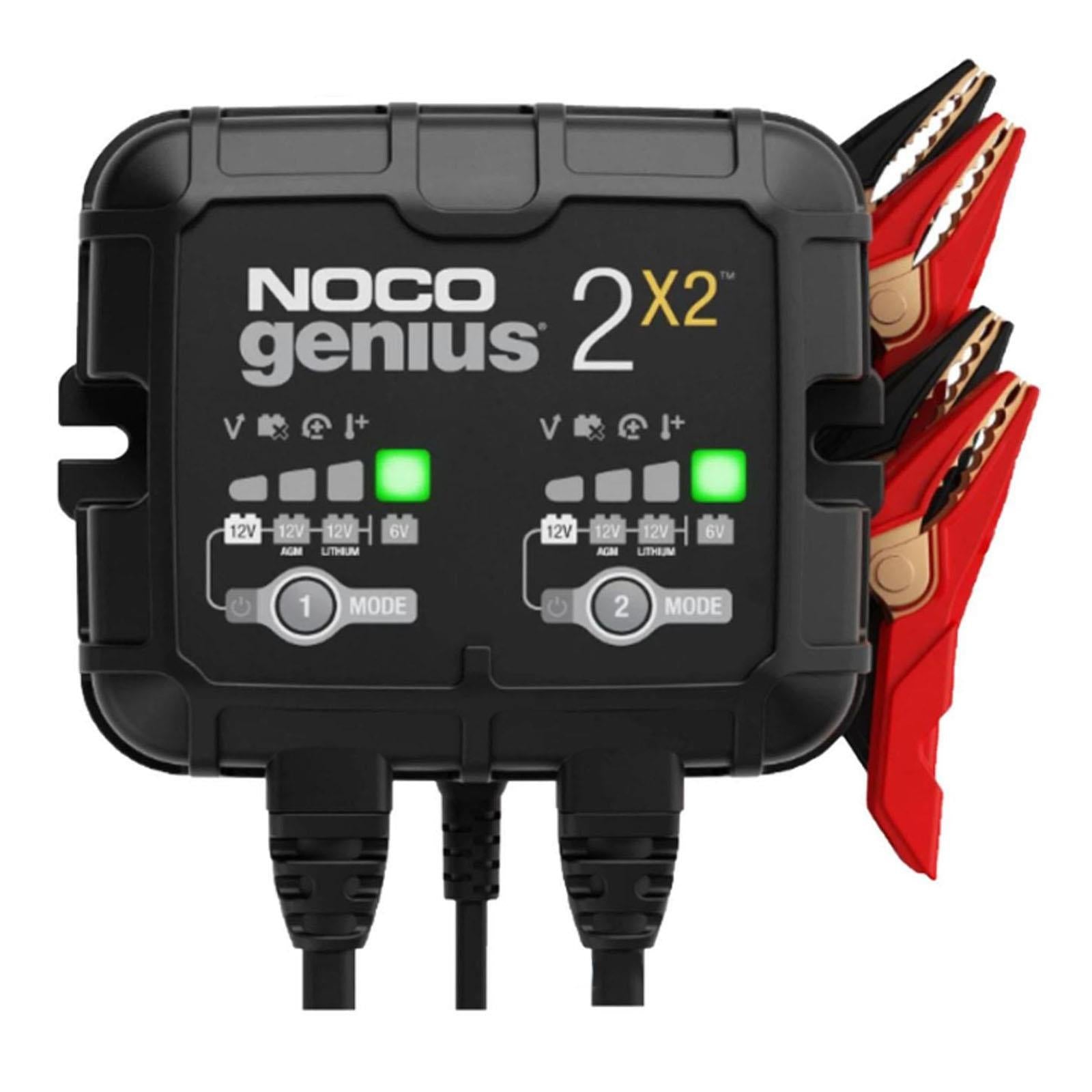 NOCO GENIUS2X2 - 4A 2 Bank Smart Battery Charger 6V 12V Lithium AGM Gel