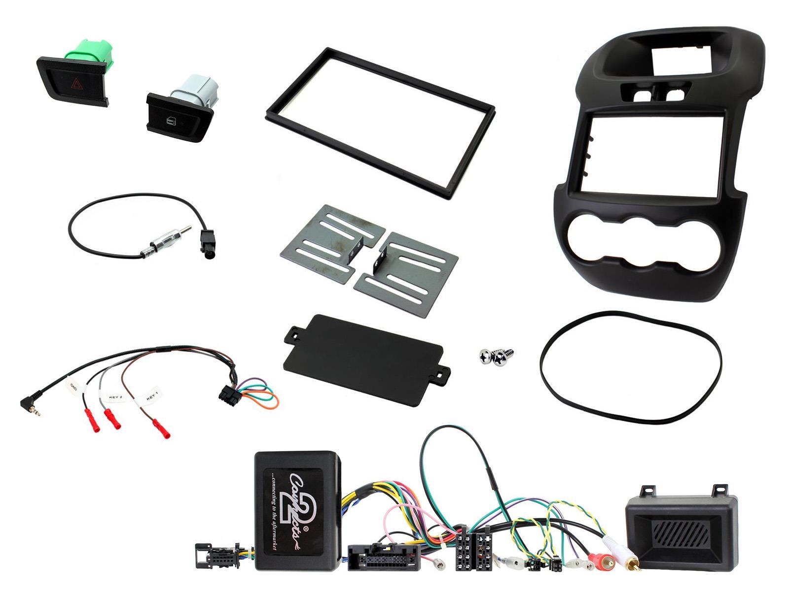 Connects2 Double Din Stereo fitting kit for Ford Ranger 2012-2016 Vehicle Specific Stereo Screen Steering Controls Fitting Kit