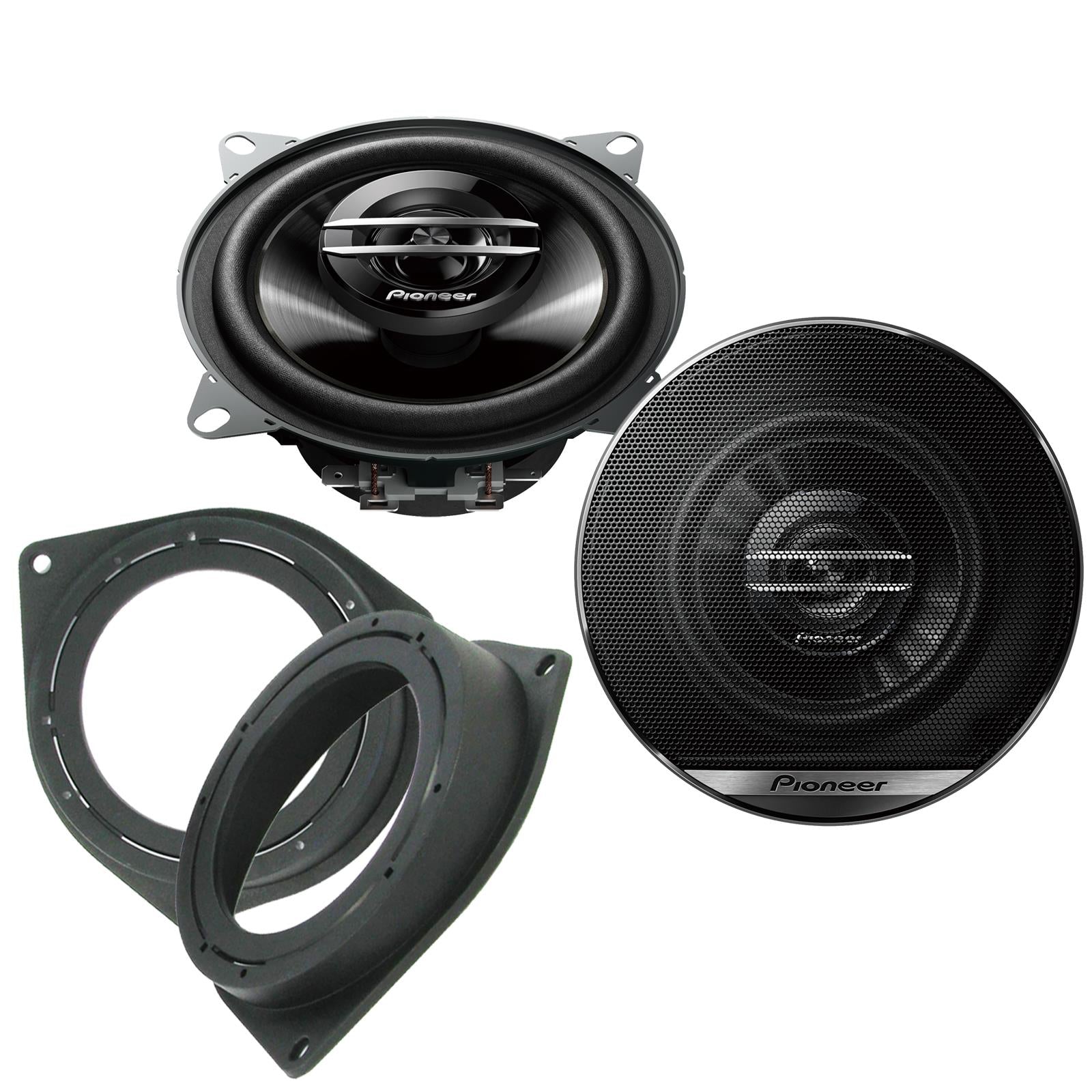 Pionner TS-G1020F 100mm/10cm/4" 2-Way Coaxial Car speakers (Per Pair Max 420|60 watts RMS) Fits Fiat Qubo 2008-18 | 500 07-14 | Bravo 07-14 | Fiorino 08-21 | Punto 12-21 | Grande-Punto 05-09