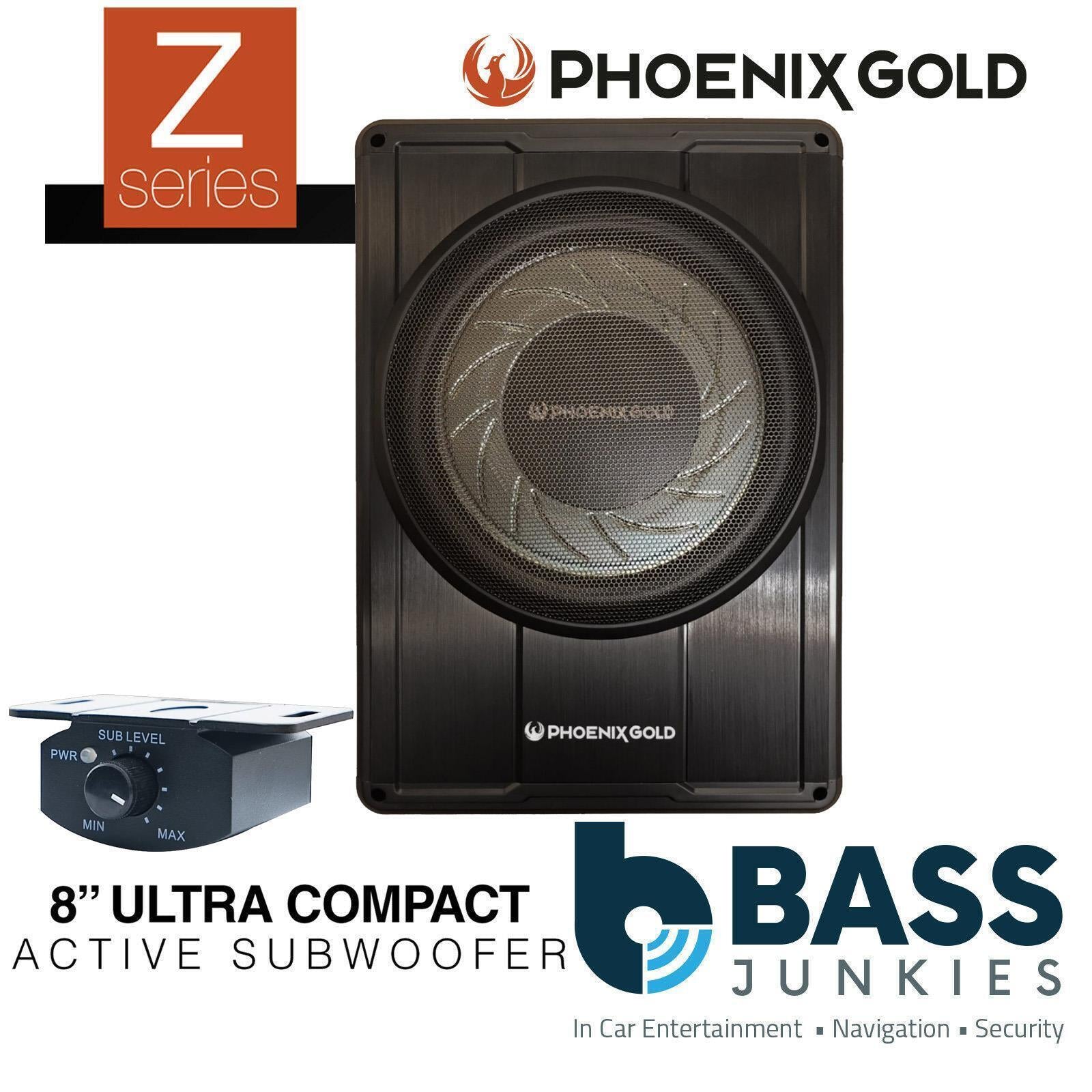 Phoenix Gold Z8150 - Z Series 8" Inch 150 Watts Underseat Active Amplified Car Sub Subwoofer Enclosure