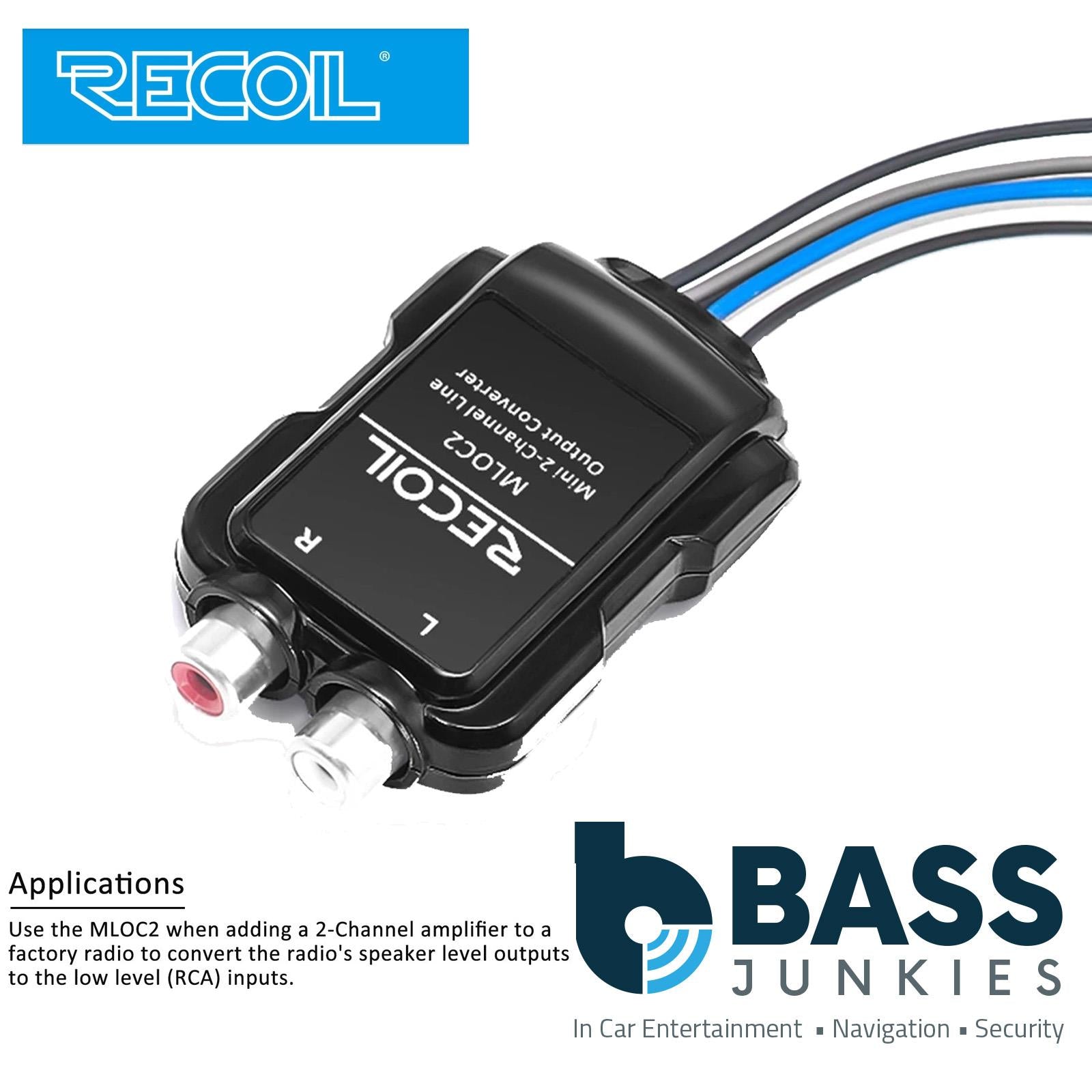 Recoil MLOC2 - Car Stereo High to Low 2 Channel Speaker to RCA Phono Convertor