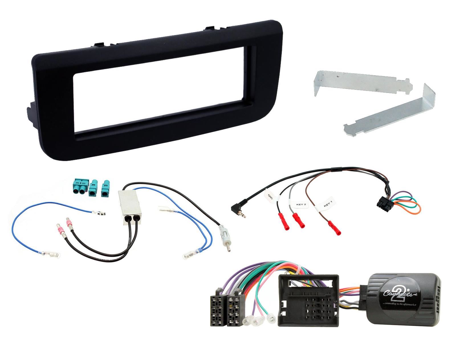 Single Din Stereo Fitting Kit + Steering Wheel Stalk Controls to fit Skoda Fabia 2007-14 | Skoda Roomster 2006-15