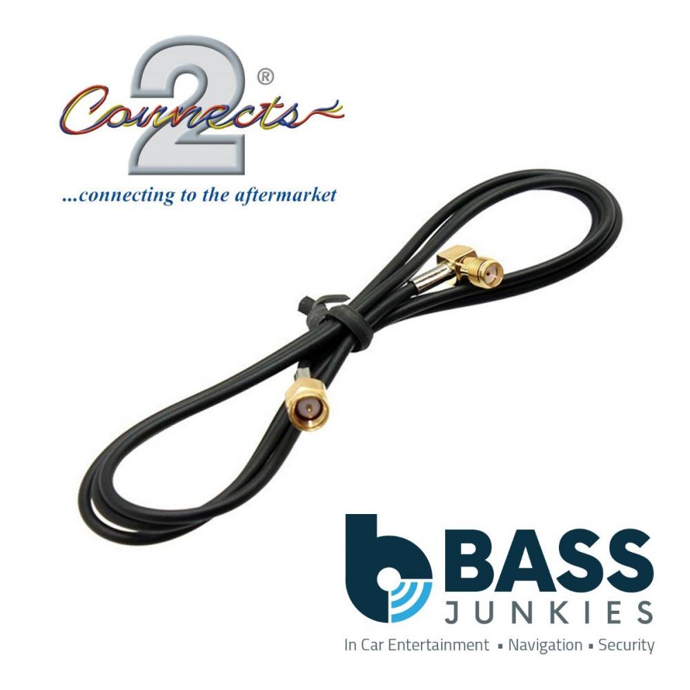 Connects2 CT27AA102 1M DAB Extension SMA Male To 90º SMA Female Car Stereo Antenna Adapter