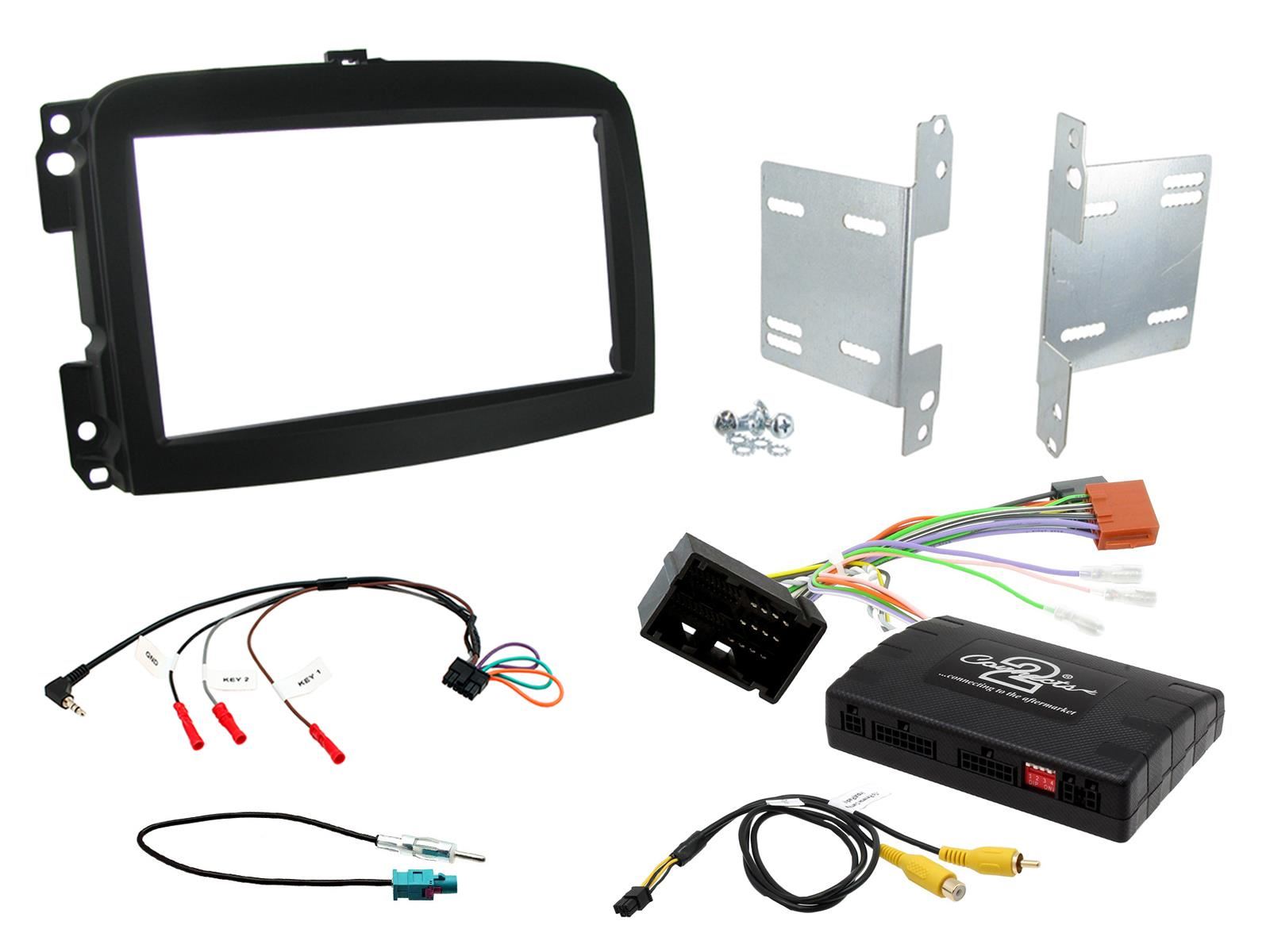 Connects2 CTKFT12 Fiat 500L 2012 On Car Stereo D/Din Fascia Steering Wheel Interface Kit