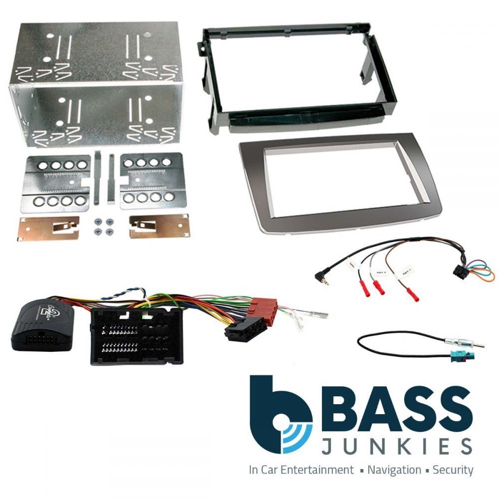 Connects2 CTKAR06 Alfa Romeo Mito 2014 - 2018 (955) Silver Gloss Double Din Car Stereo Fascia Panel & Steering Wheel Interface Kit