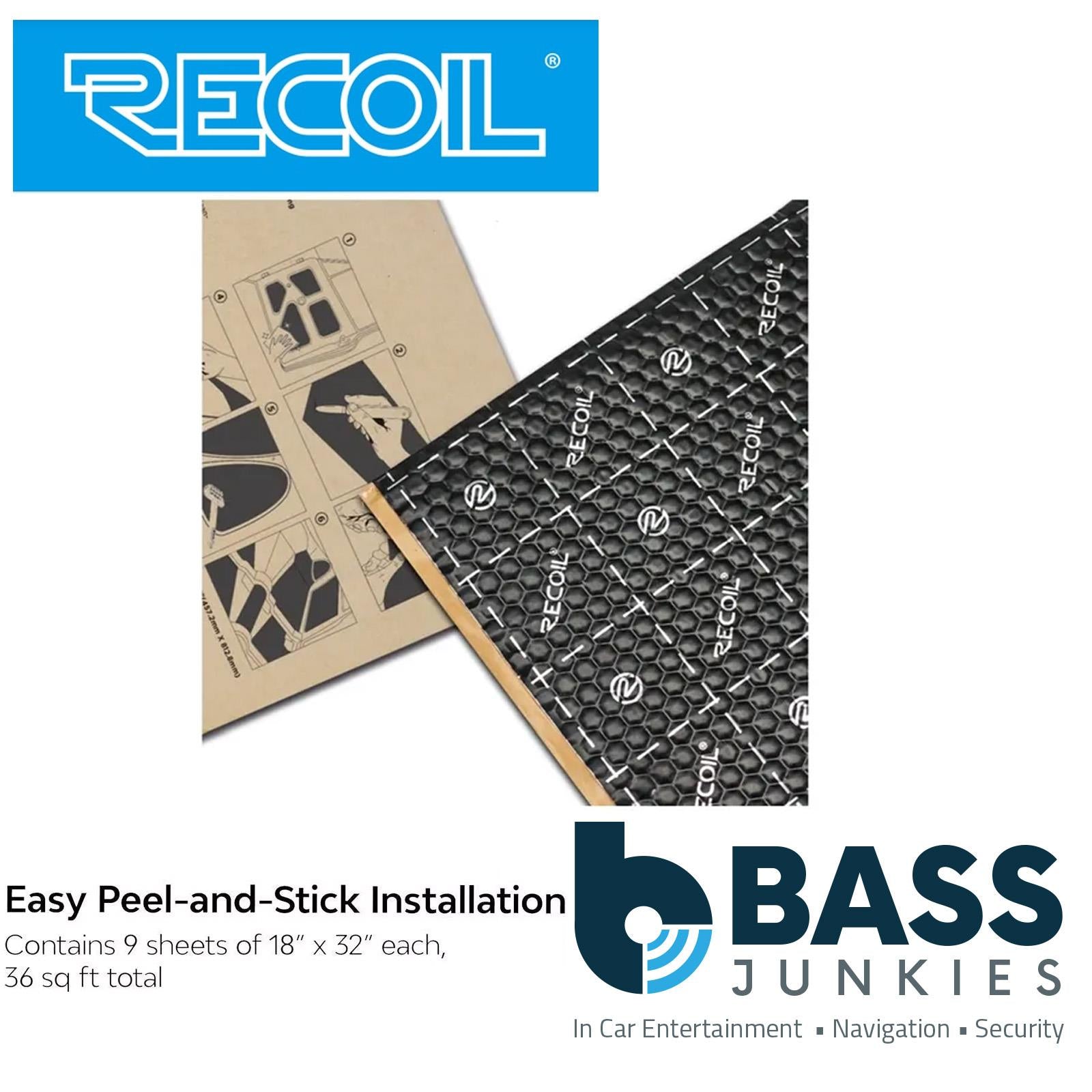 Recoil PMBK - 18″x32″ 9pcs 36sqft Car & Van Bulk Pack Sound Deadening Material
