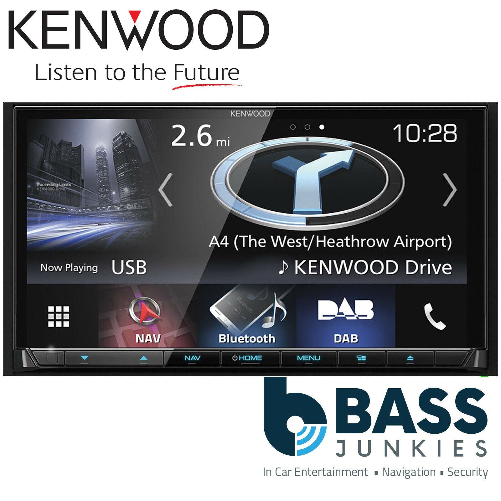 Kenwood DNX-8180DABS - 7” DAB DVD CD MP3 USB Navigation Bluetooth AV Car Stereo Radio Tuner Player