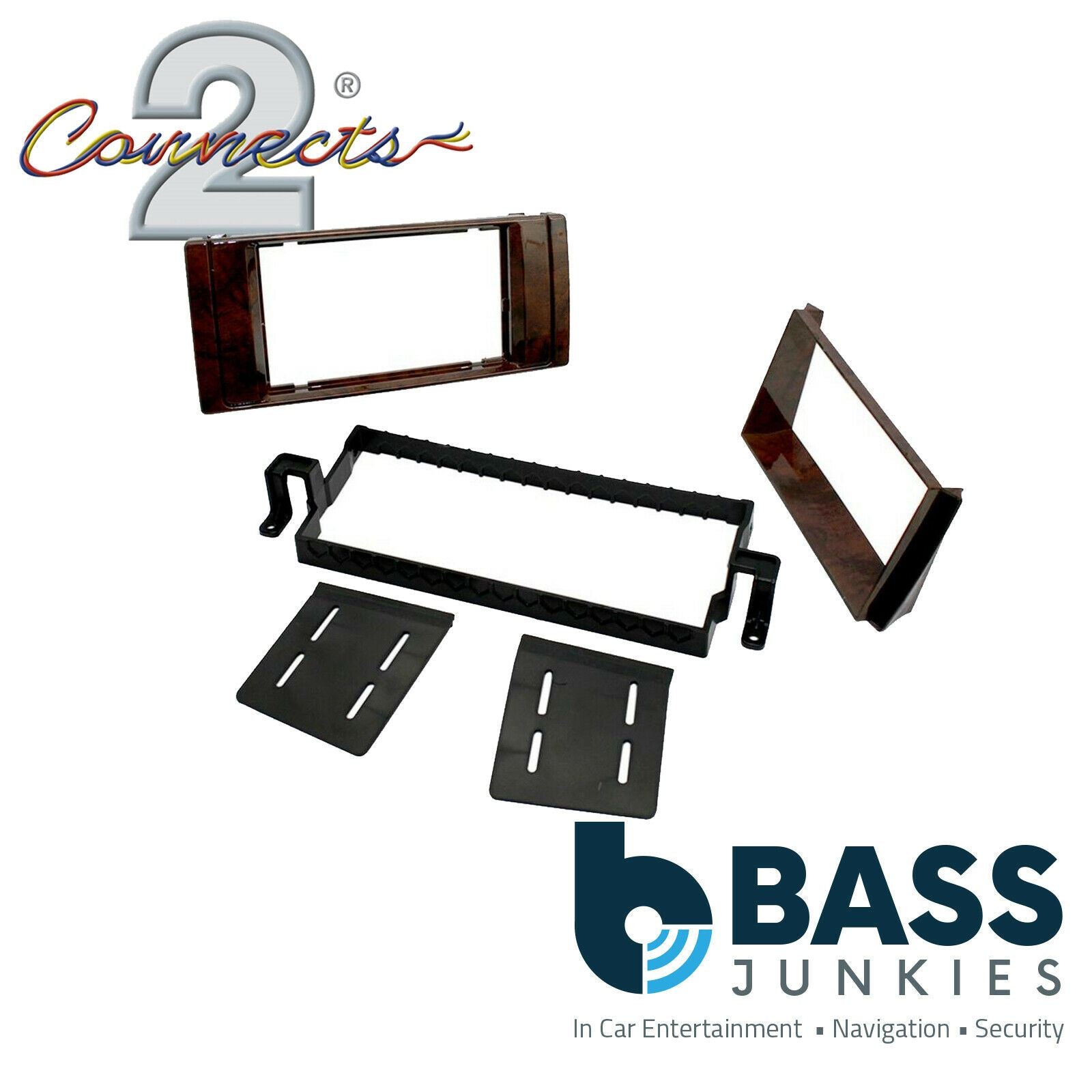 Connects2 CT23BM09 - BMW E39 5 Series 1995 - 2004 Wood Finish Car Stereo Double Din Fascia Panel