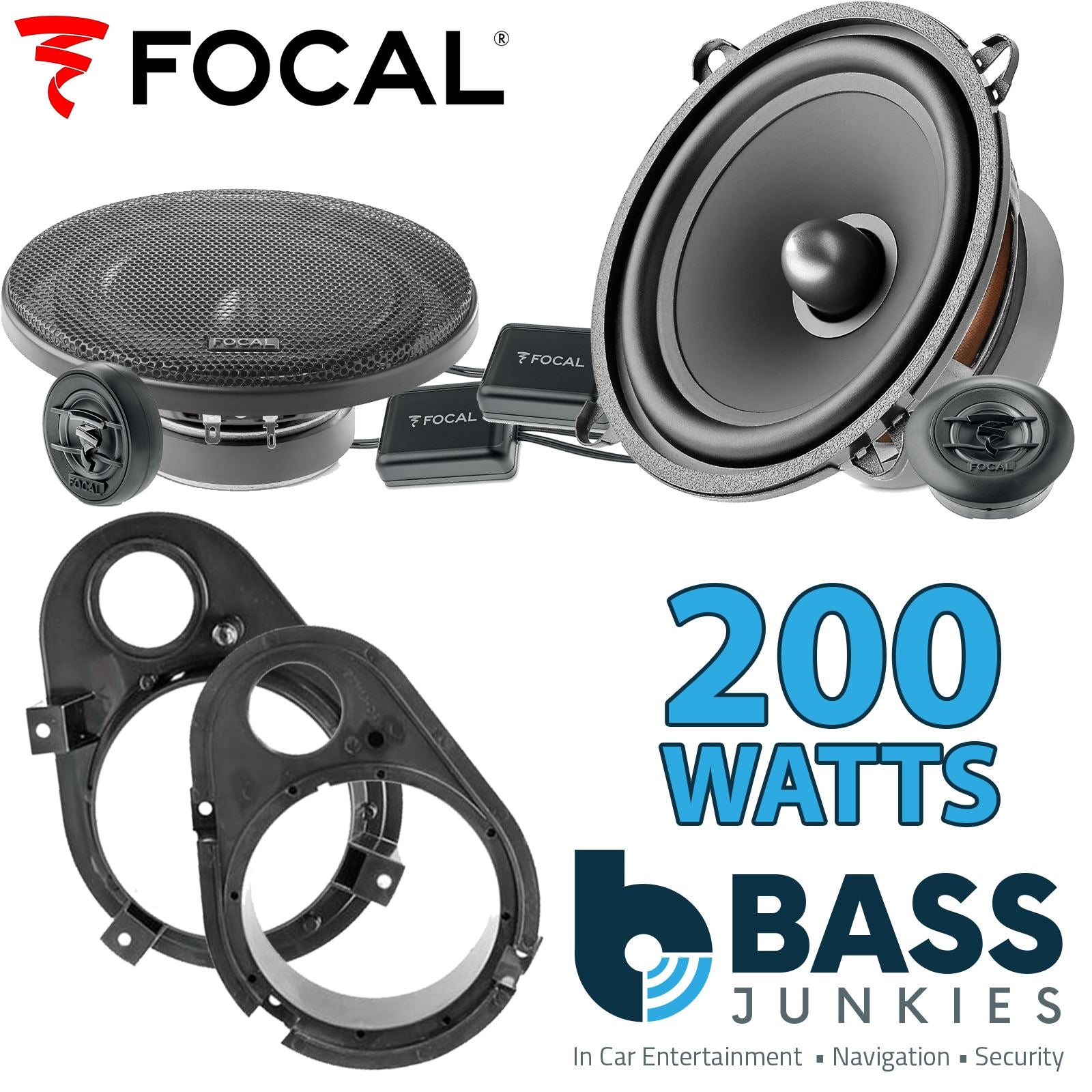 Focal Auditor ASE130 130mm/13cm/5.25"Car Component Speakers (Pair Max 200 watts) Fits Ford Escort 1990-00 | Orion 90-93