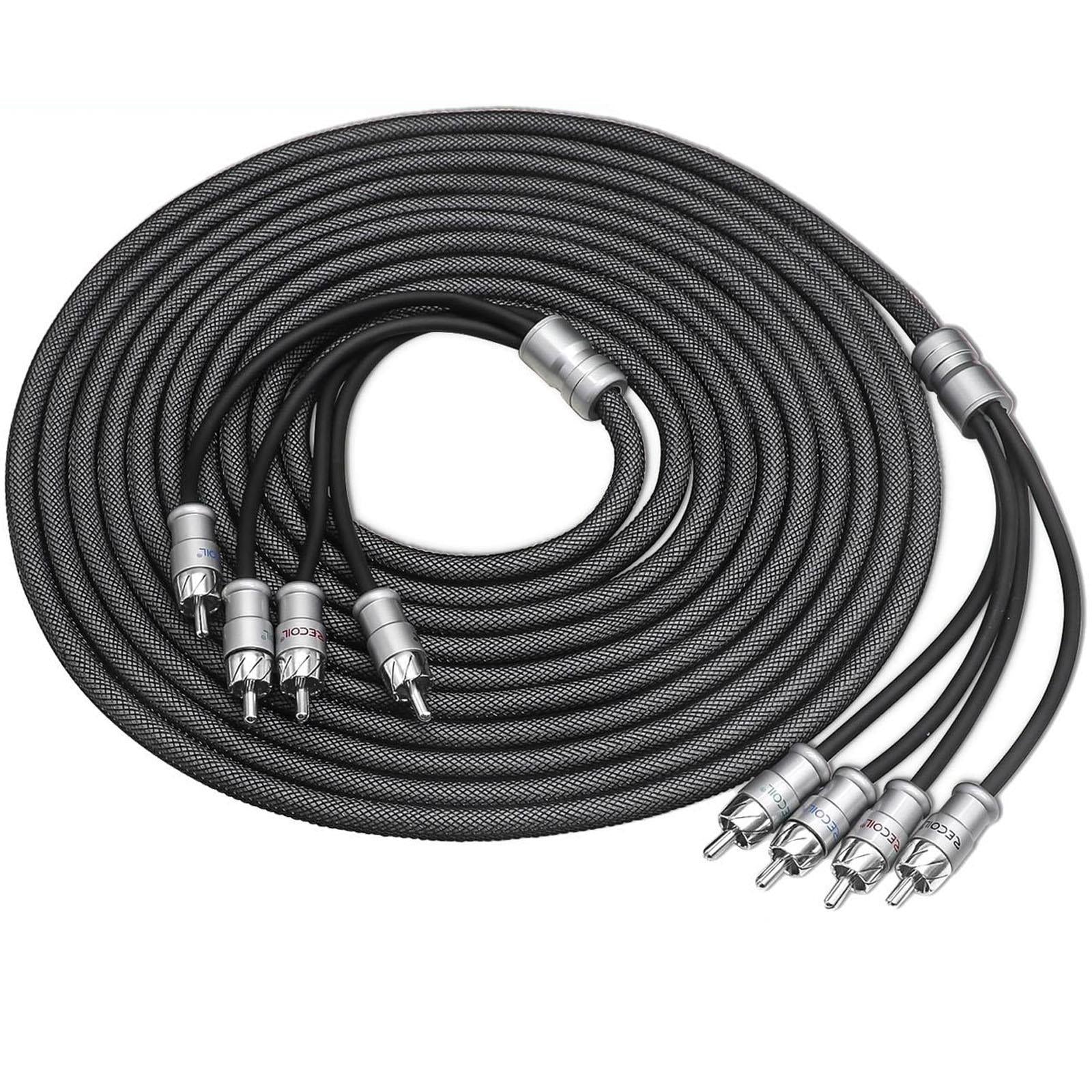 Recoil XI417 - 5 Metre Oxygen Free Copper 4-Channel Car Stereo RCA Phono Cable