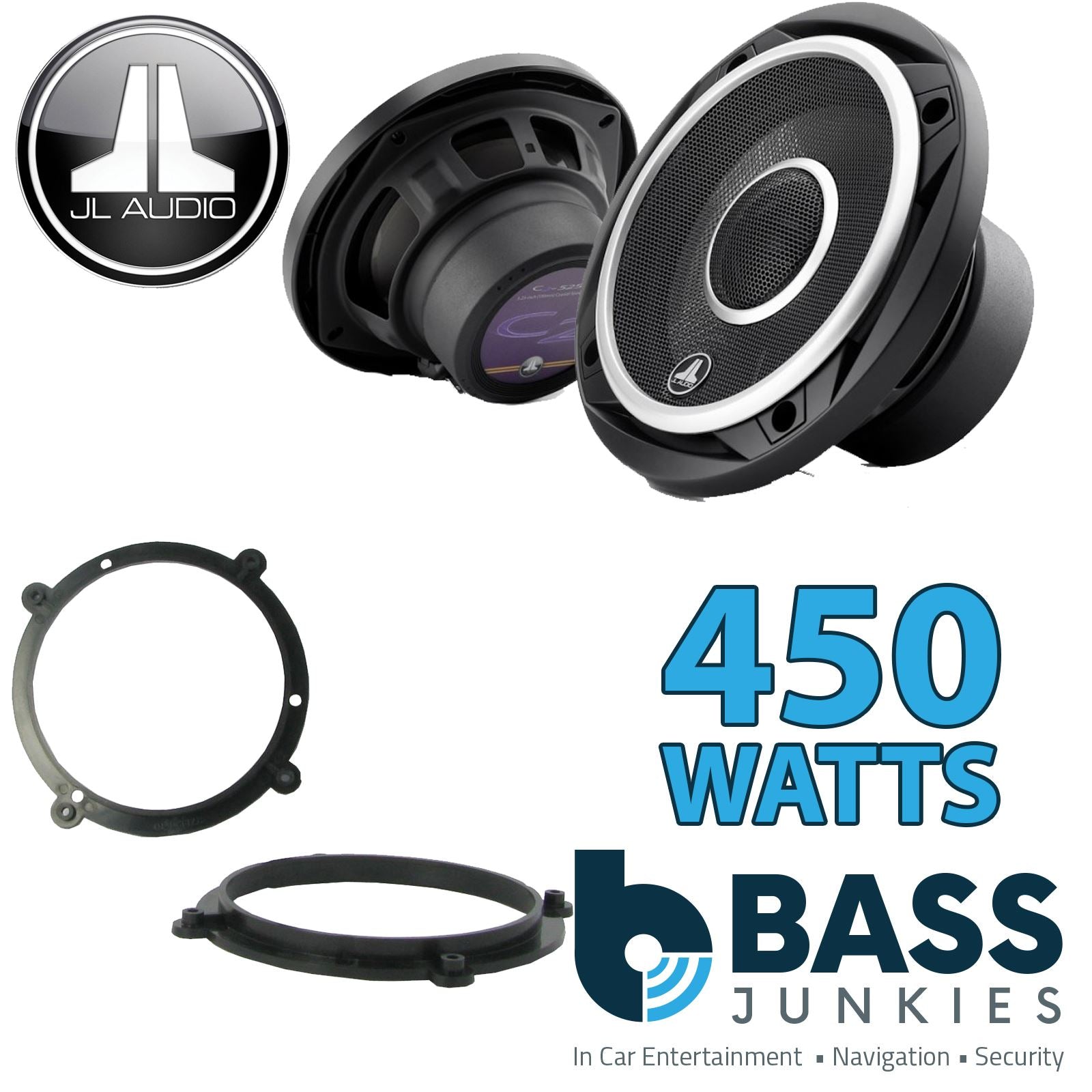JL Audio C2-525X 2-Way 130mm/13cm/5.25" Coaxial Speakers (Per Pair 450 Watts) Fits Audi A3 1996-03