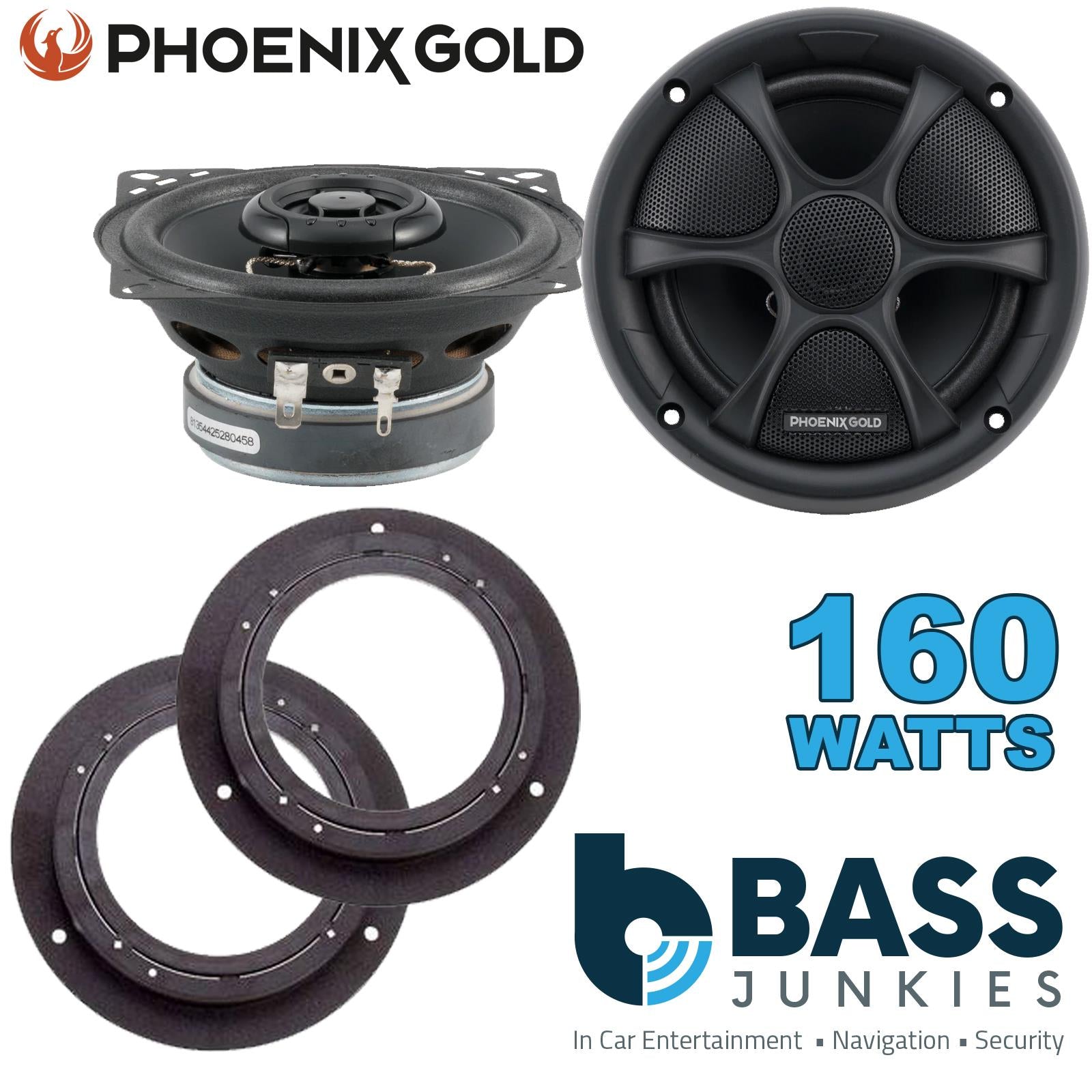 Phoenix Gold RX4CX 100mm/10cm/4" 2-Way Coaxial Car speakers (Per Pair Max 160|80 watts RMS) Fits Mercedes A-Class 2004-12