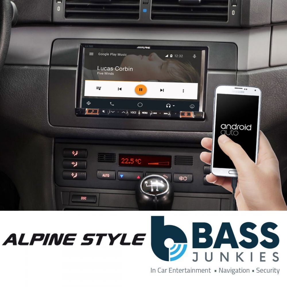 Alpine iLX-702E46 BMW E46 7” DAB+ Bluetooth CarPlay Android Auto Mechless Touchscreen Car Stereo