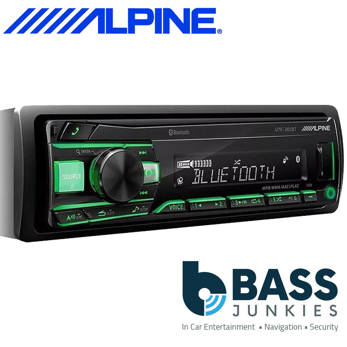 Alpine UTE-200BT - Car Bluetooth Android Car Stereo AUX USB Receiver (NO CD)