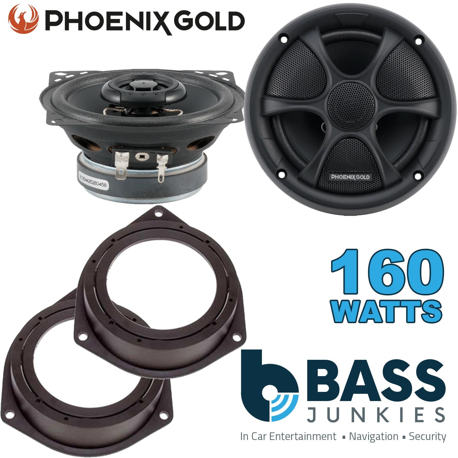 Phoenix Gold RX4CX 100mm/10cm/4" 2-Way Coaxial Car speakers (Per Pair Max 160|80 watts RMS) Fits Vauxhall Astra 2005-10 | Corsa 06-14