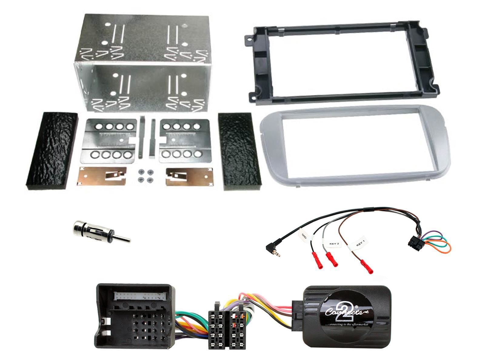 Connects 2 CTKFD52 - Ford Focus Mk2.5 2008 - 2011 Double Din Facia & Steering wheel Interface Fitting Installation Kit (Silver Facia Panel)
