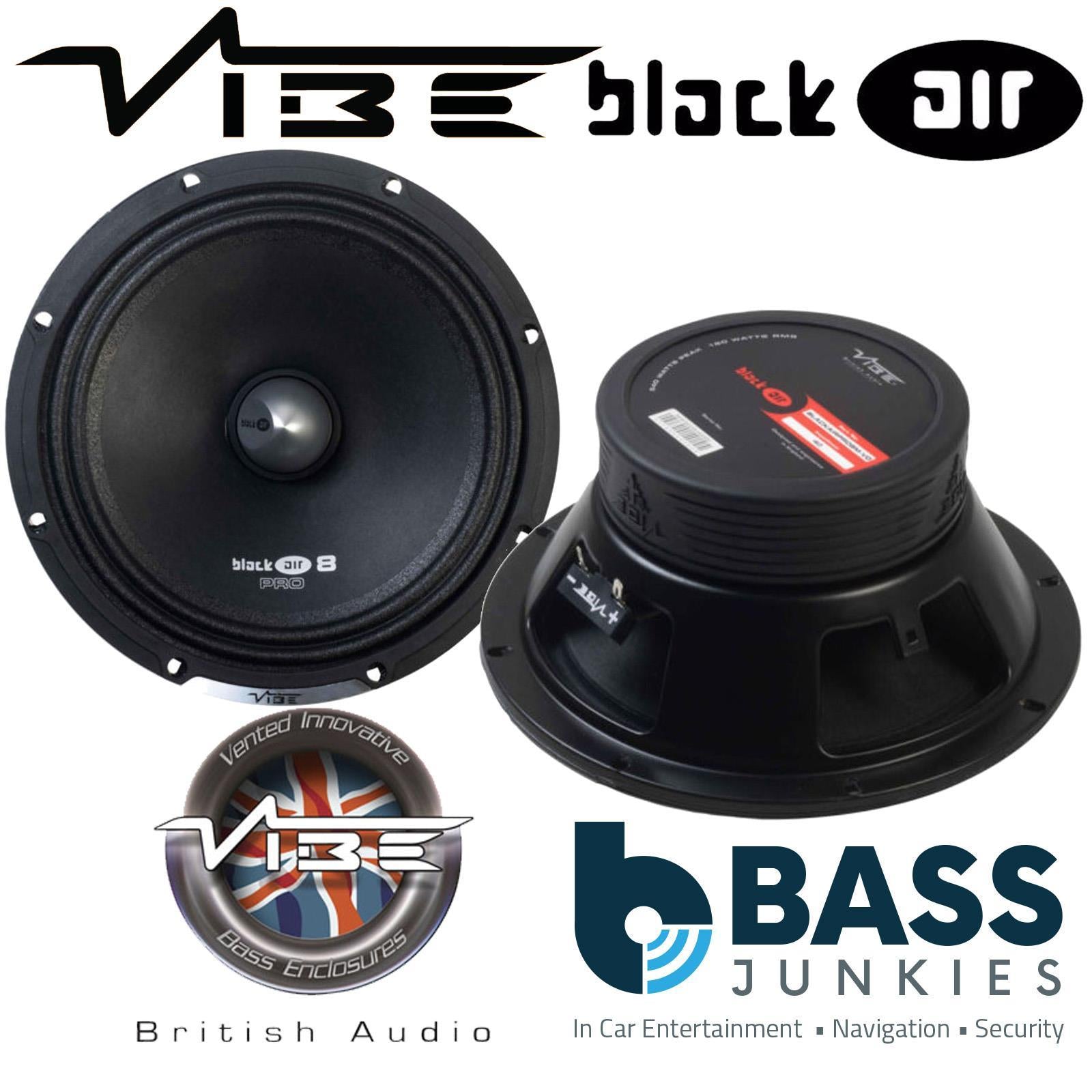 Vibe BLACKAIRPRO6M-V0 6.5 inch 165mm 480 Watt BlackAir Car Pro Audio Midrange Speakers