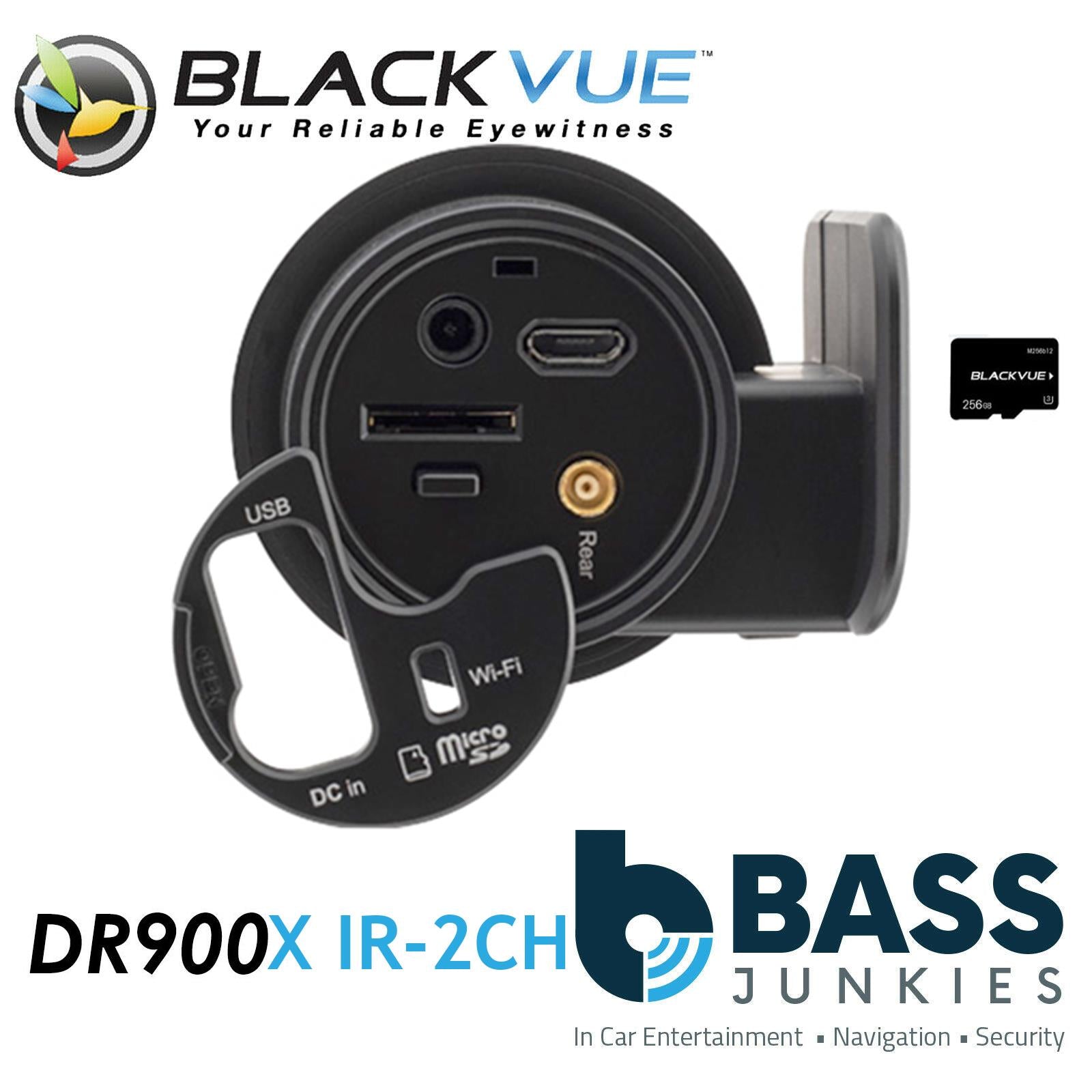 Blackvue DR900X IR-2CH 64GB IR 8-MP 4K UHD Ultra Wide Font & Rear Car Dash Camera WIFI Cloud @30fps Rear Camera @60fps Front Camera