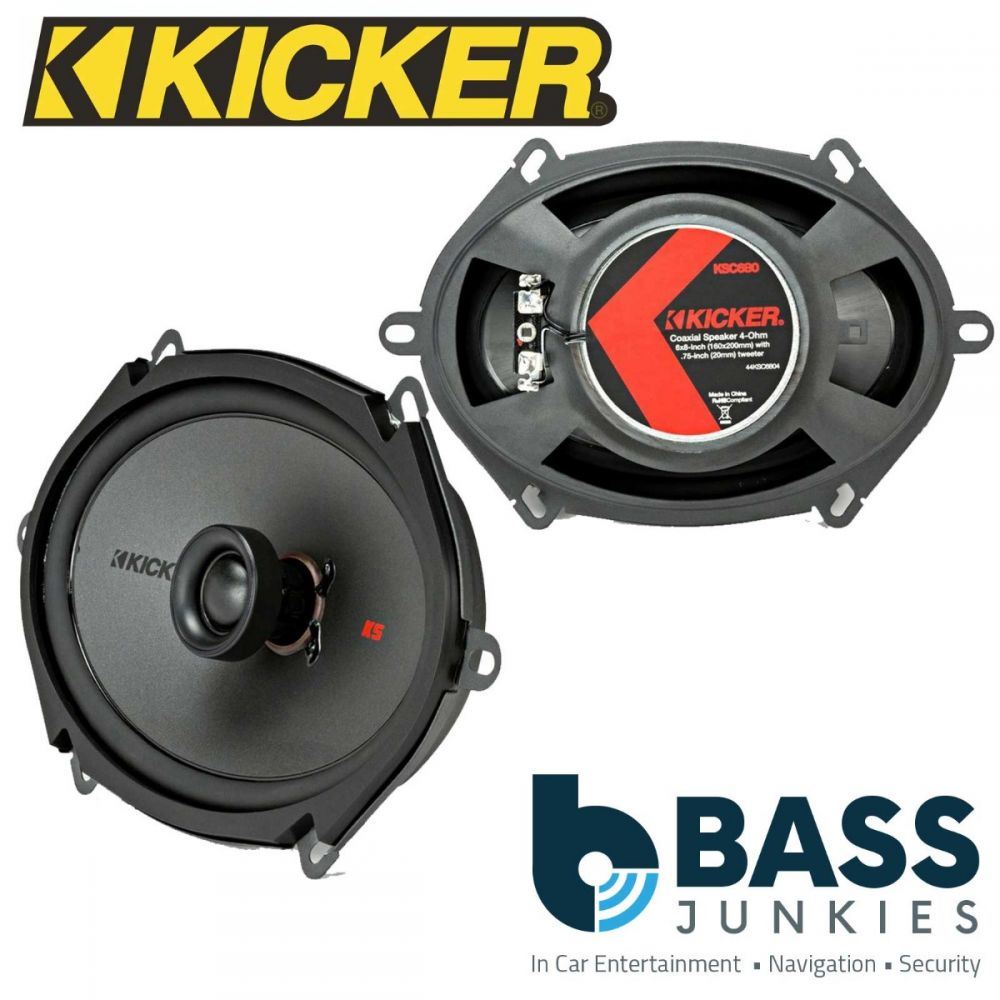 Kicker KSC6804 - 6" x 8" 160 x 200mm 150 Watts 2 Way Coaxial Car Front Rear Door Speakers