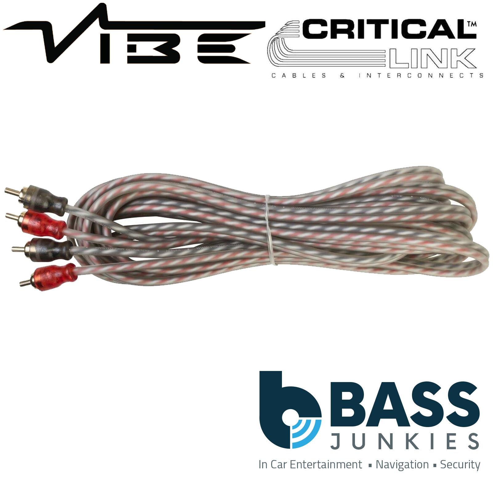 Vibe RCA5MB-V7 - 5 Metre Twisted High Definition Nickel Plated RCA Phono Cable