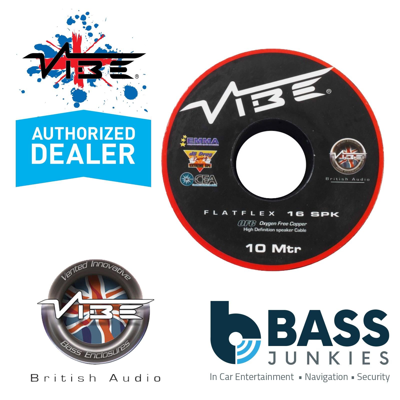 Vibe Flatflex 10 Metre 16 AWG Gauge OFC Flat Car Speaker Wire Cable