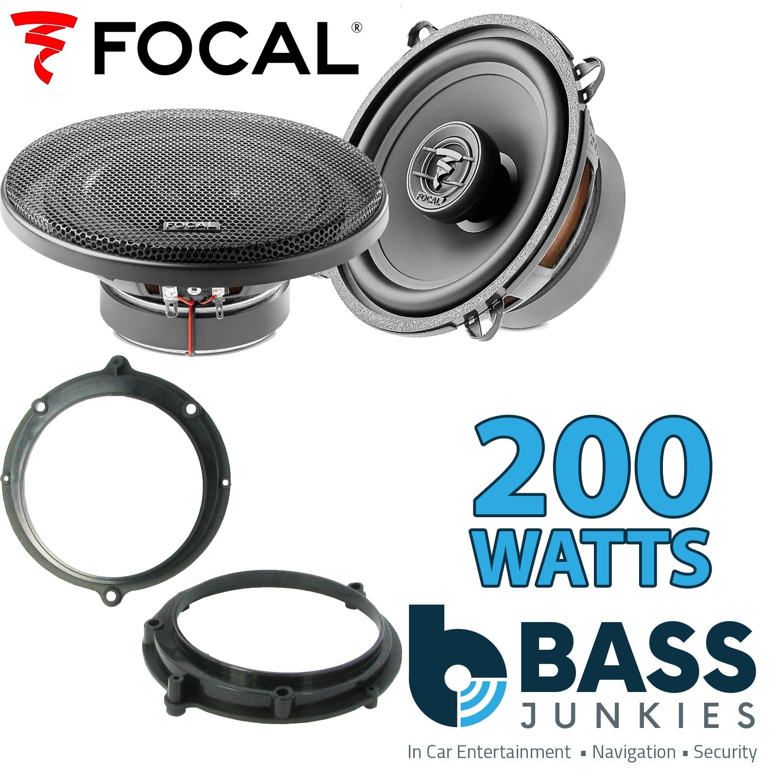 Focal Auditor ACX130 130mm/13cm/5.25" Car Coaxial Speakers (Pair Max 200 watts) Fits Audi A4 1994-00