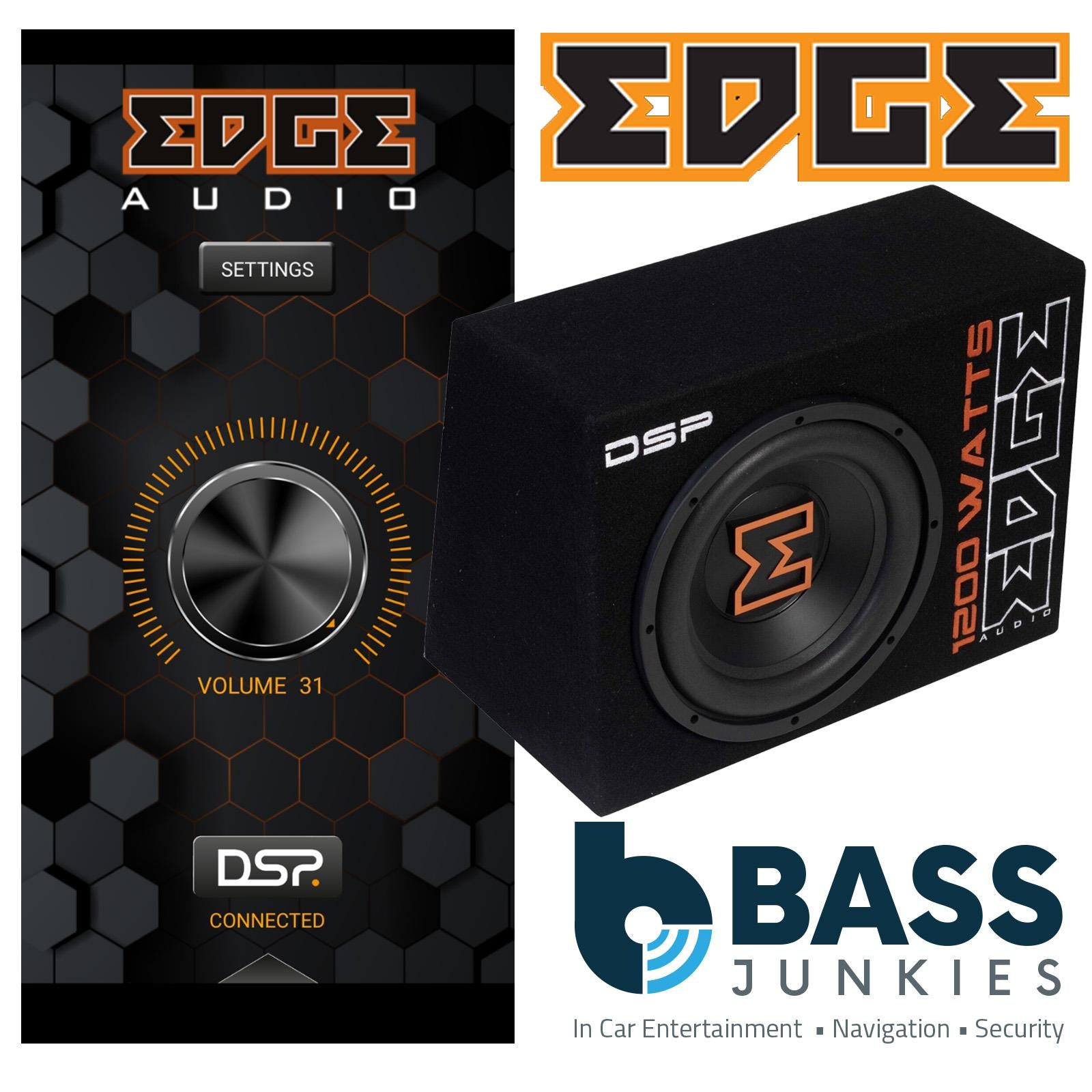 EDGE EDBX10ADSP-E3 - 900 Watts 10" Amplified Car Sub Bass Box with DSP & Wiring Kit