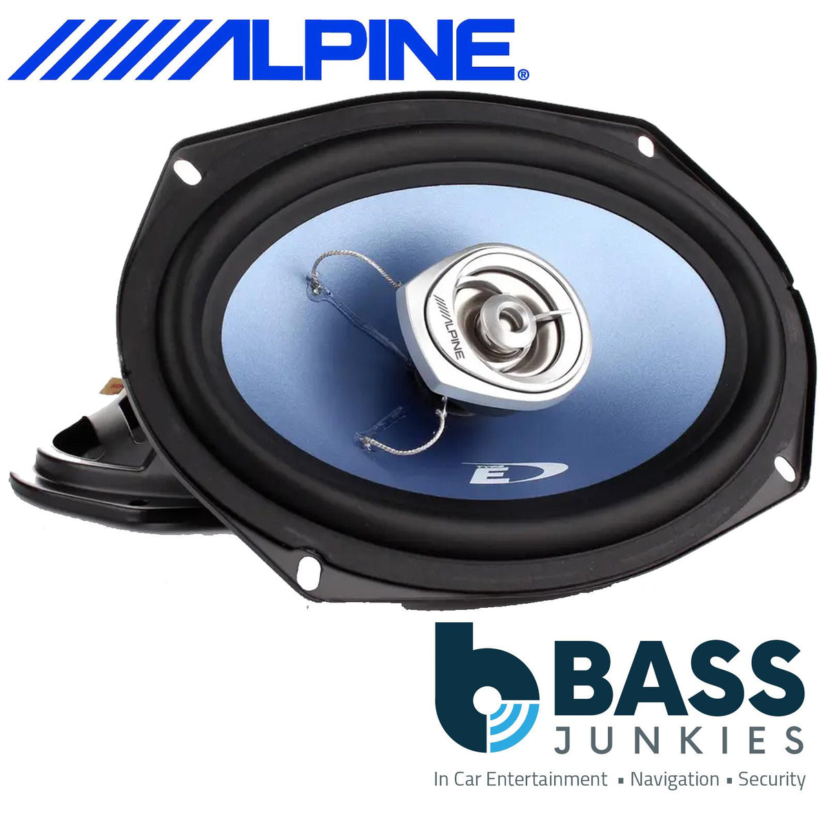 Alpine Car Van Truck 6X9 560 Watts Coaxial Speaker Package with Grey Speaker Box