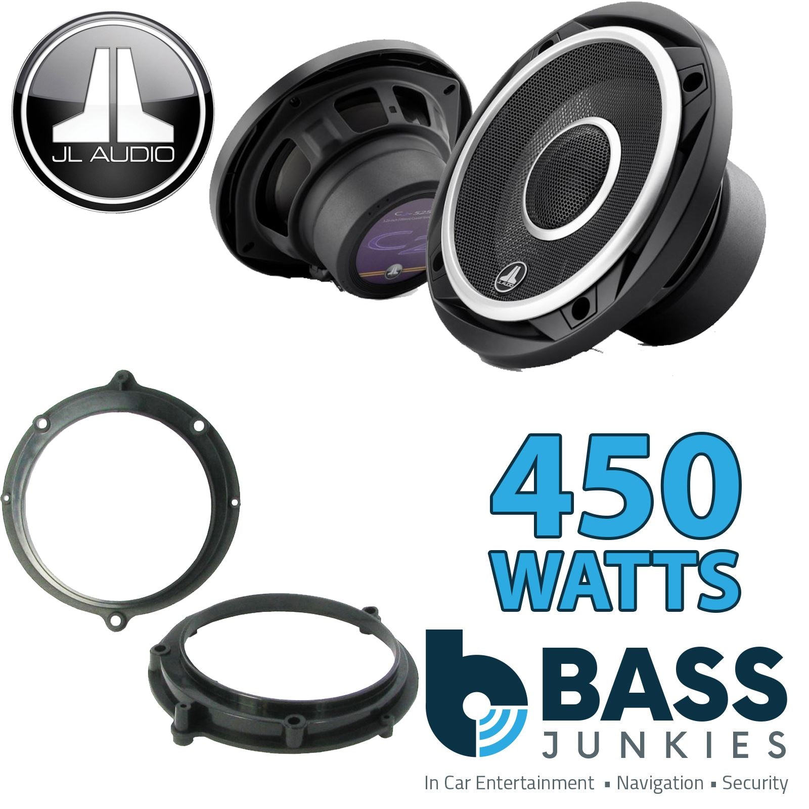 JL Audio C2-525X 2-Way 130mm/13cm/5.25" Coaxial Speakers (Per Pair 450 Watts) Fits Audi A4 1994-00