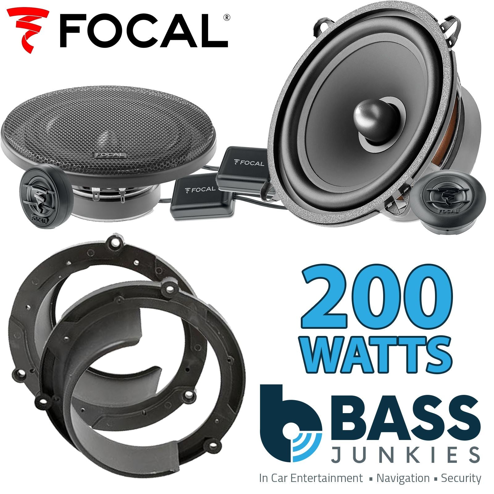 Focal Auditor ASE130 130mm/13cm/5.25"Car Component Speakers (Pair Max 200 watts) Fits Honda Accord 1999-03 | 2 03-09