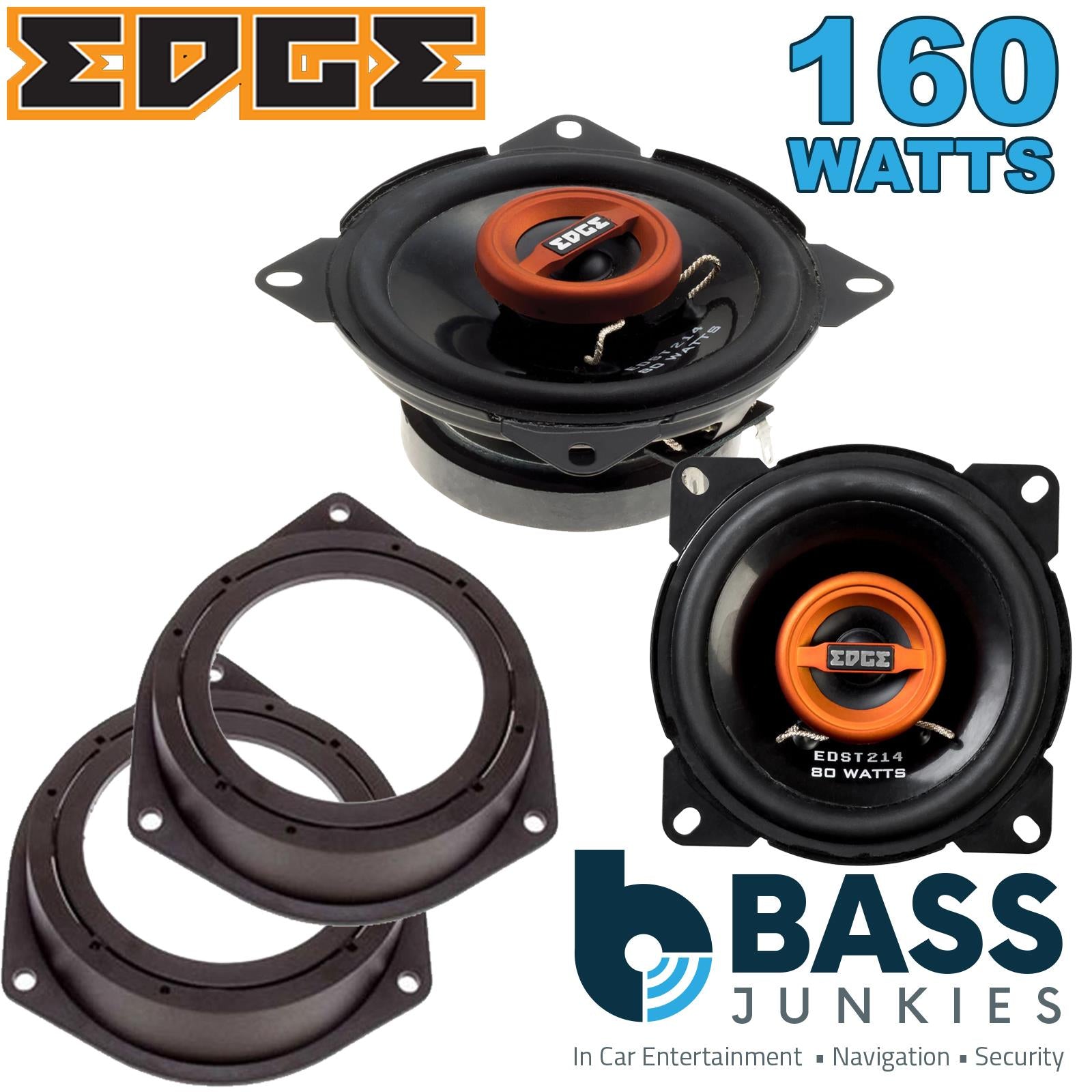 Edge EDST214 100mm/10cm/4" 2-Way Coaxial Car speakers (Per Pair Max 160|40 watts RMS) Fits Iveco Daily 2014-21