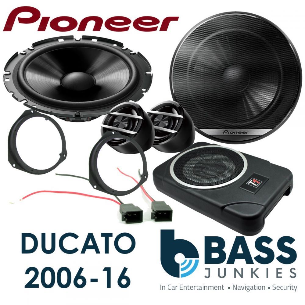 Fiat Ducato 2006-16 Pioneer Front Car Speakers & 900W Underseat Sub Kit