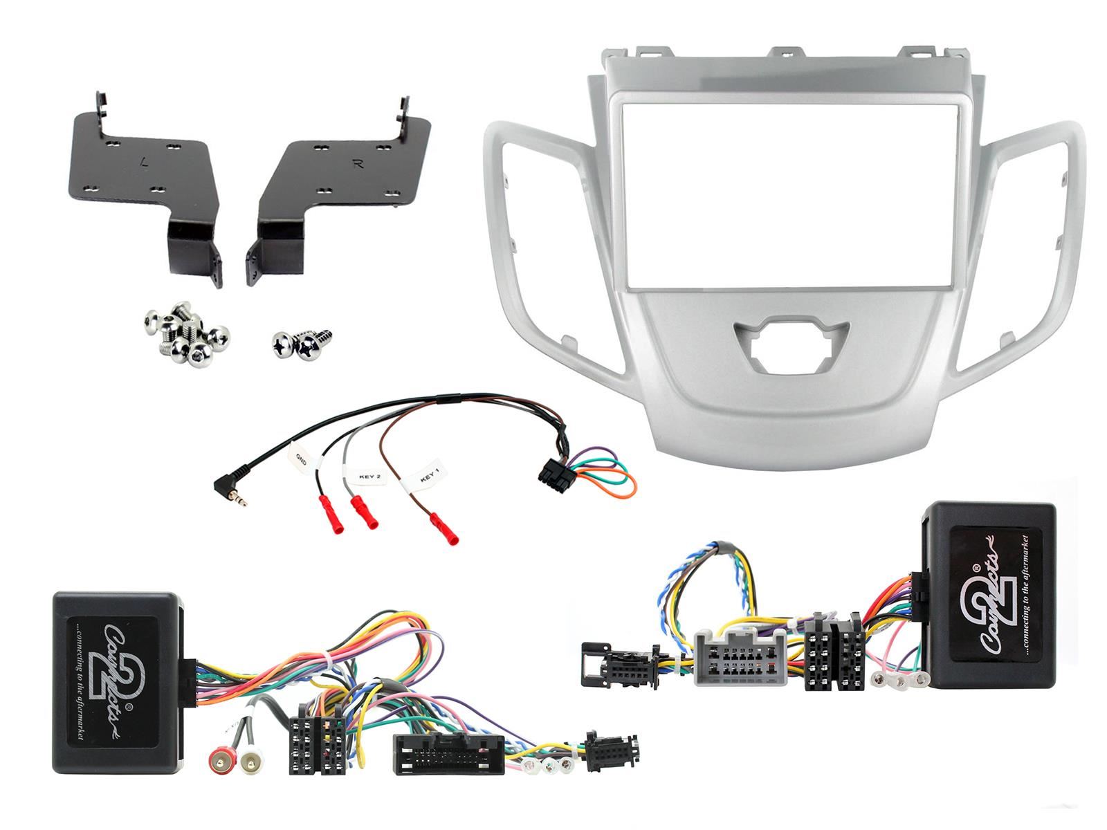 Connects2 CTKFD28 - Ford Fiesta 2008 Onwards Double Din Facia & Steering Wheel Interface Fitting Installation Kit