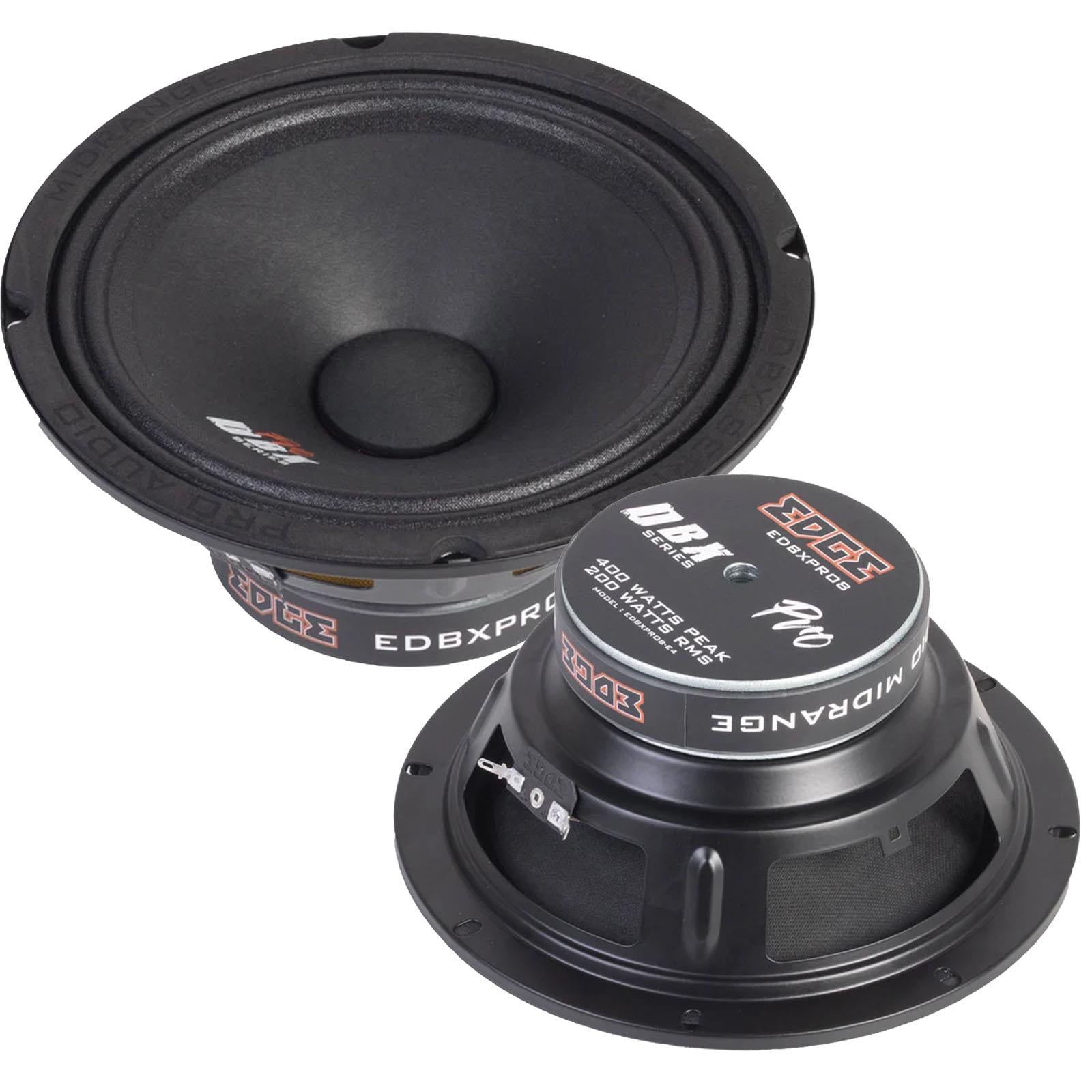 Edge EDBXPRO8-E4 - 8" 400 Watts Pro Audio Midrange Car Speakers (Pair)