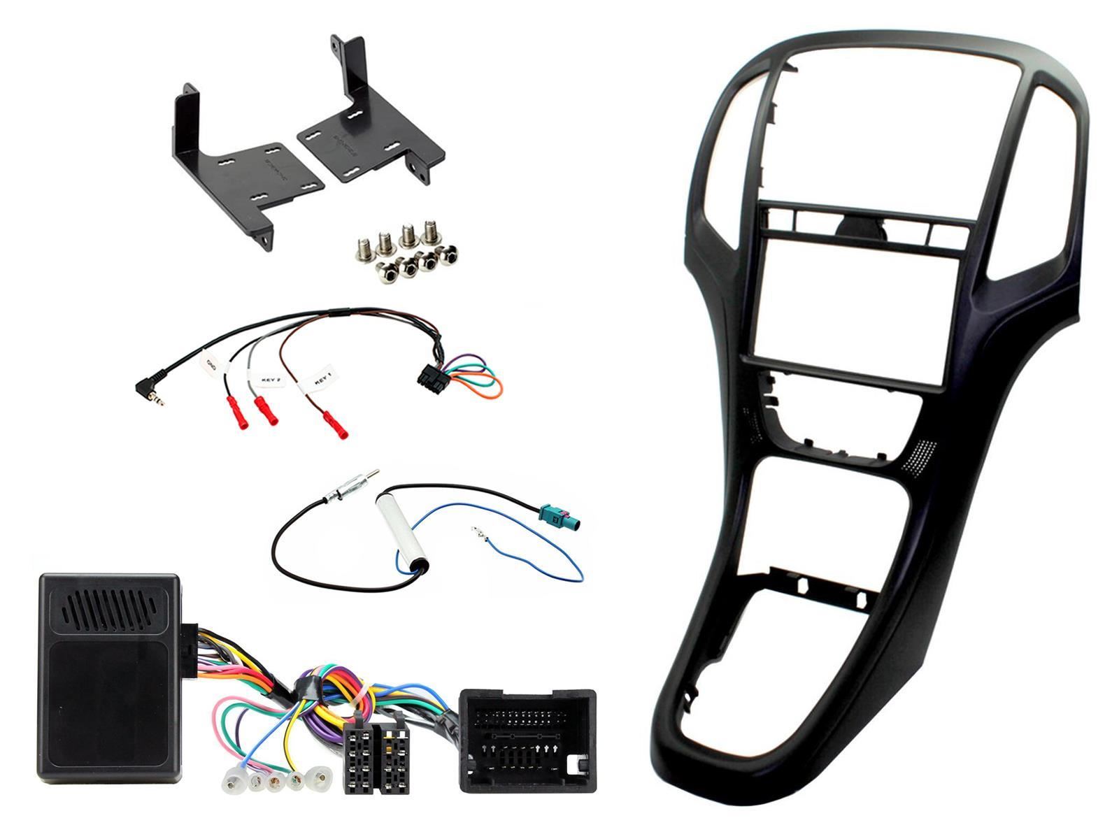 Connects2 CTKVX04 - Pearl Black Double Din Car Stereo Fascia & Steering Wheel Fitting Kit to fit Vauxhall Astra J 2010-2015