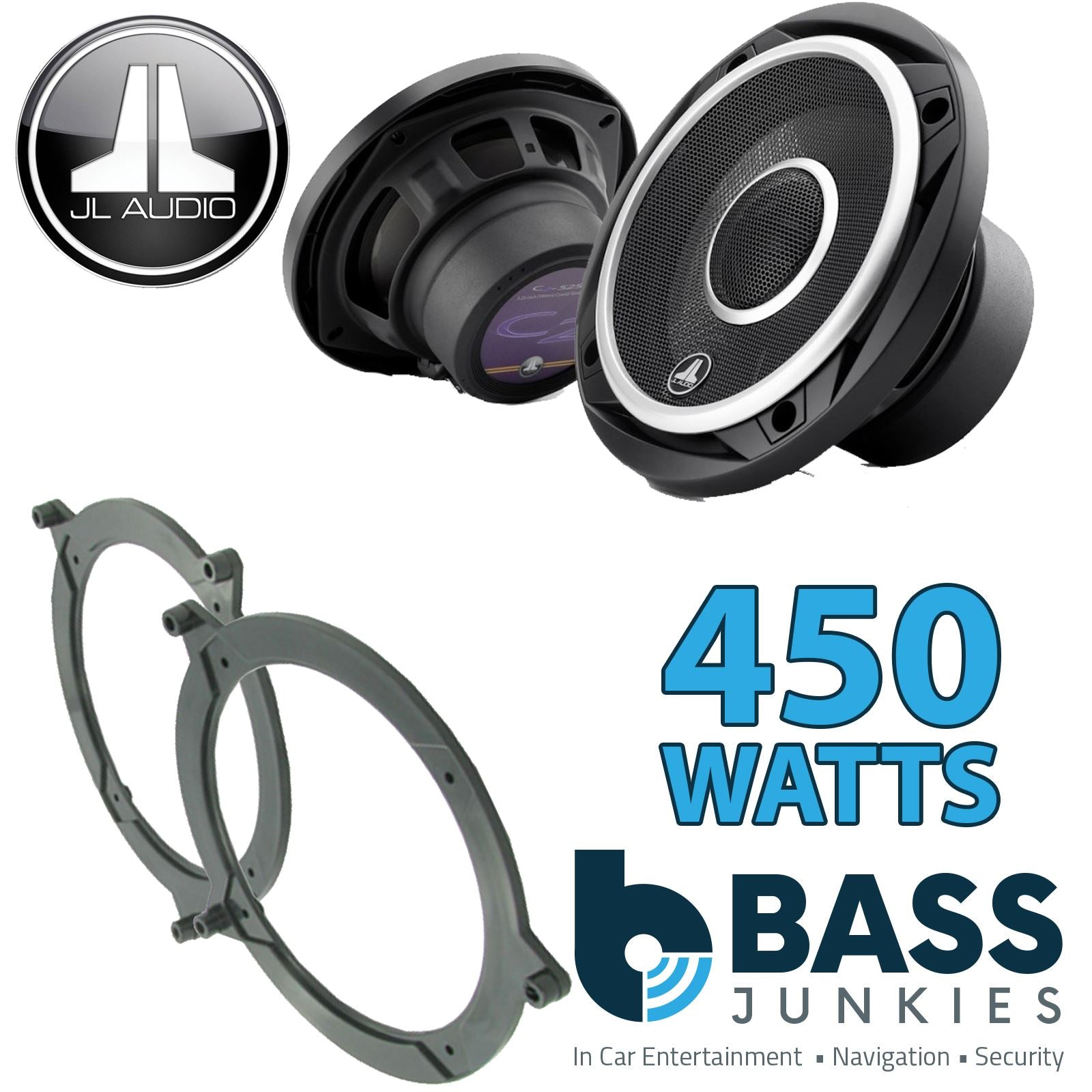 JL Audio C2-525X 2-Way 130mm/13cm/5.25" Coaxial Speakers (Per Pair 450 Watts) Fits BMW 3-Series 1999-05