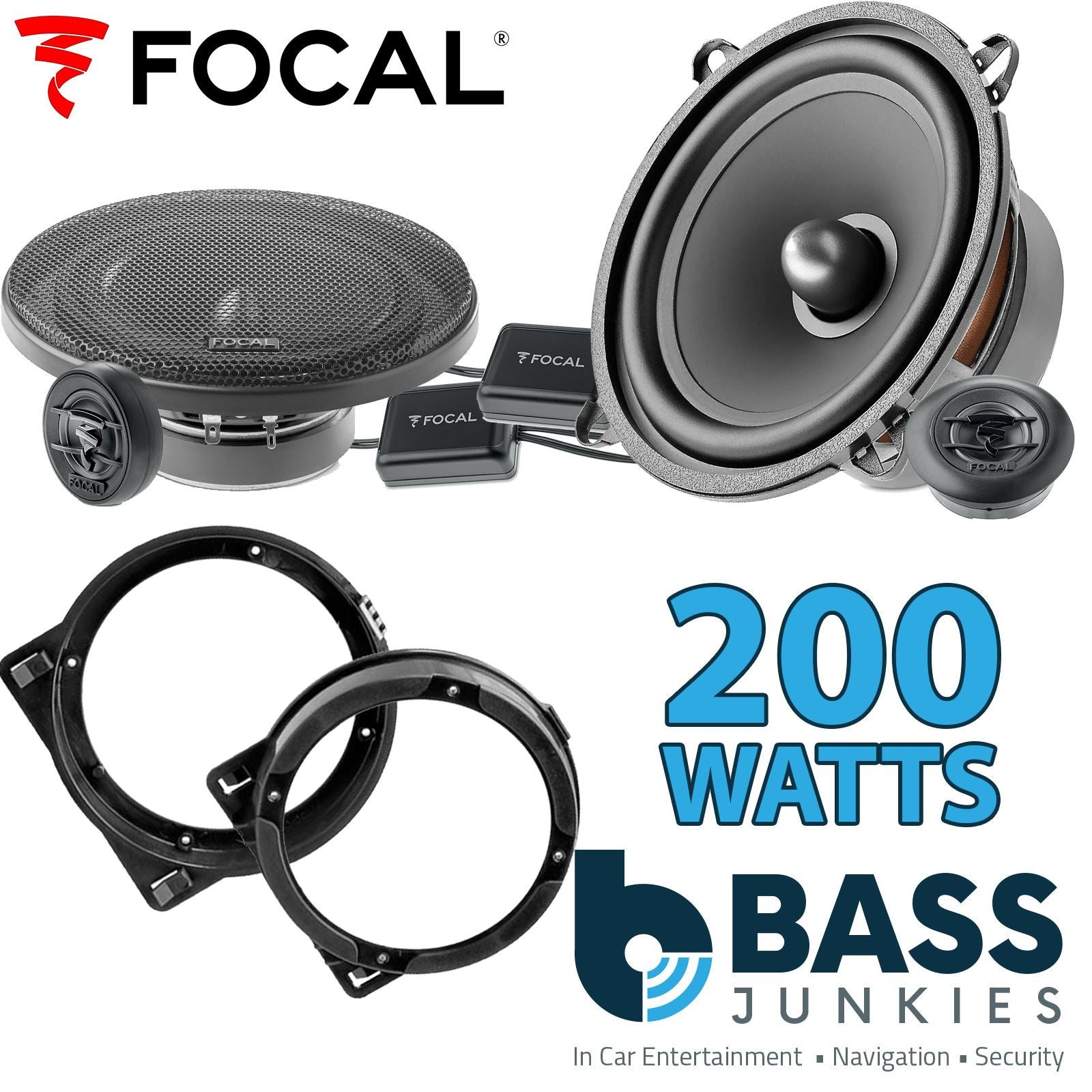 Focal Auditor ASE130 130mm/13cm/5.25"Car Component Speakers (Pair Max 200 watts) Fits Honda Civic 2001-06