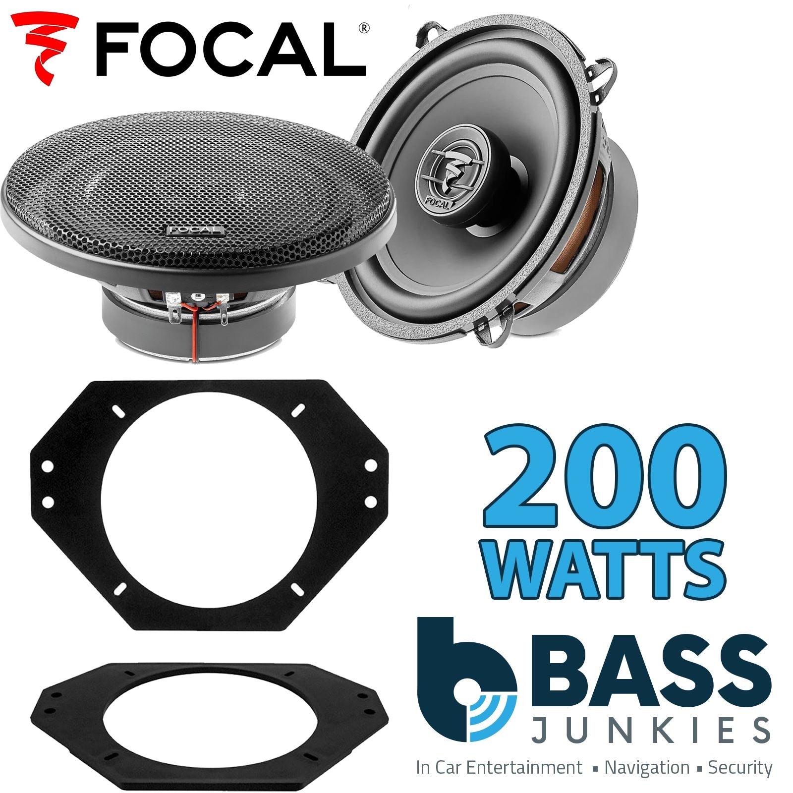Focal Auditor ACX130 130mm/13cm/5.25" Car Coaxial Speakers (Pair Max 200 watts) Fits Jeep Wrangler 1997-06