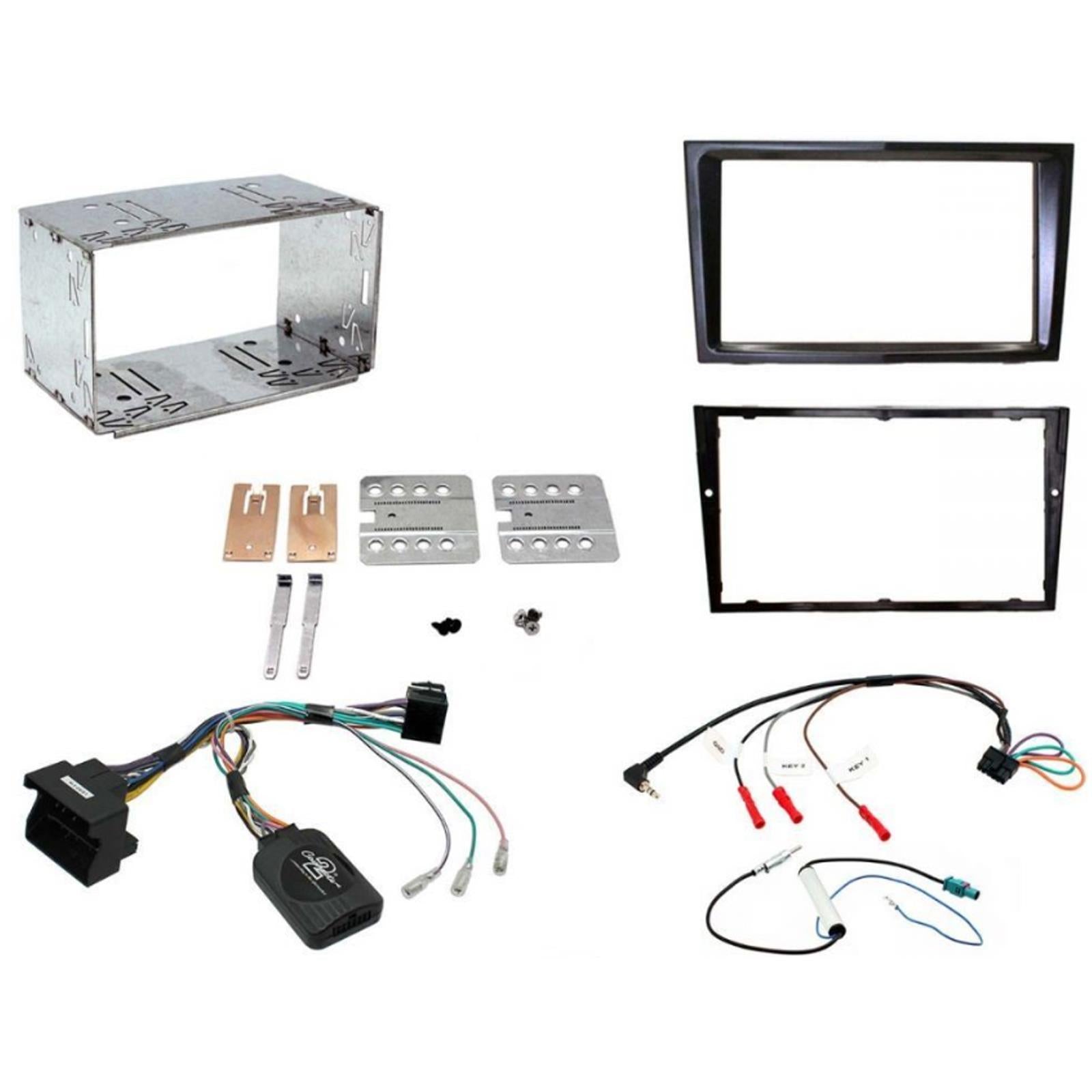 Double Din Stereo Fitting Kit + Steering Controls to fit Vauxhall Zafira 2005-14