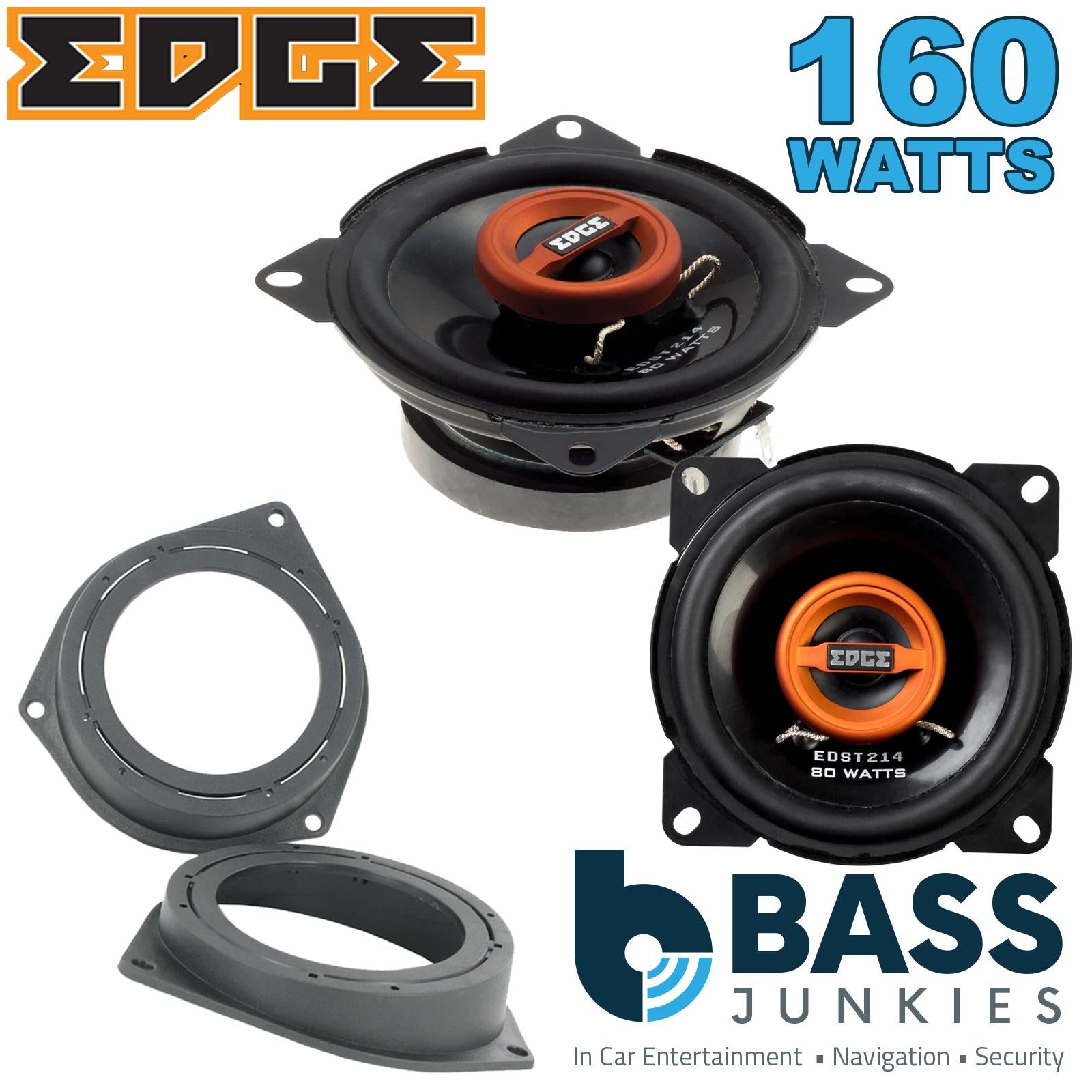 Edge EDST214 100mm/10cm/4" 2-Way Coaxial Car speakers (Per Pair Max 160|40 watts RMS) Fits Ford KA 2009-16