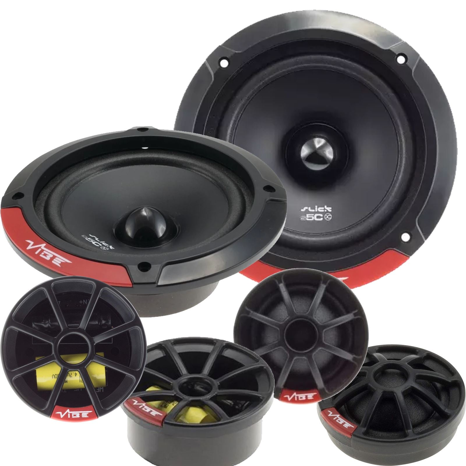 Vibe SLICK5C-V7 2-Way 130mm/13cm/5.25" Component Speakers (Per Pair 480 Watts) Fits BMW 3-Series 1999-05