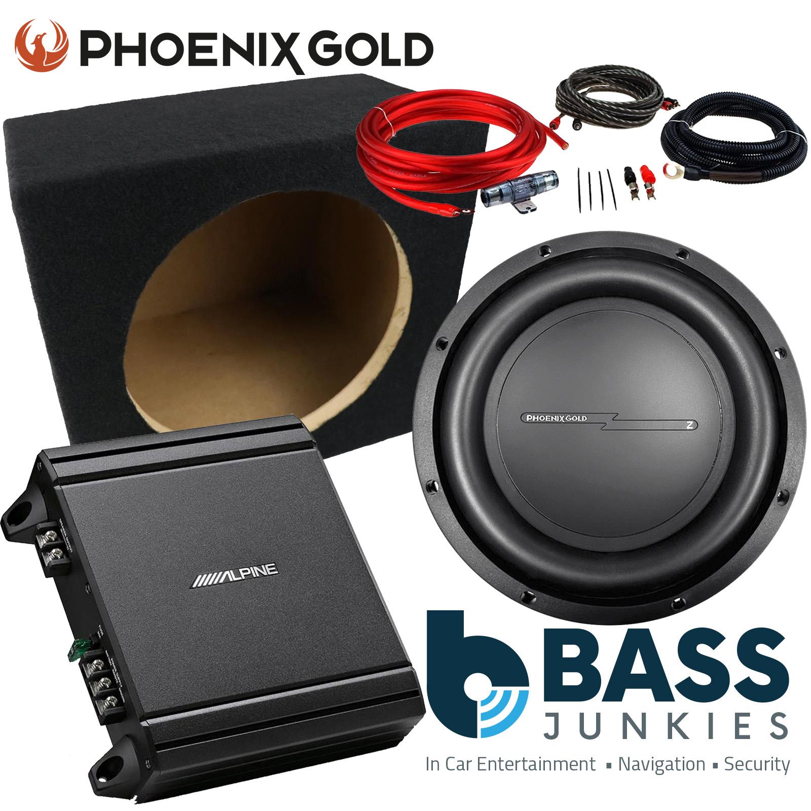 Phoenix Gold 1600 Watts 12" Car Subwoofer & Alpine Mono Amp Bass Box Package