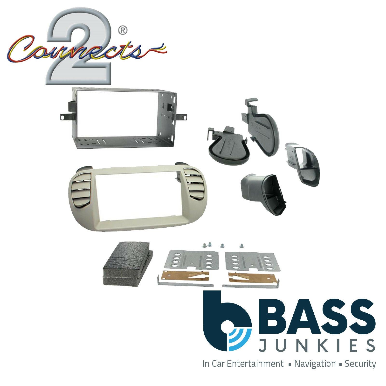 Connects2 CT23FT14 Fiat 500 2007 - 2015 Car Stereo Double Din Fascia Panel & Cage Kit