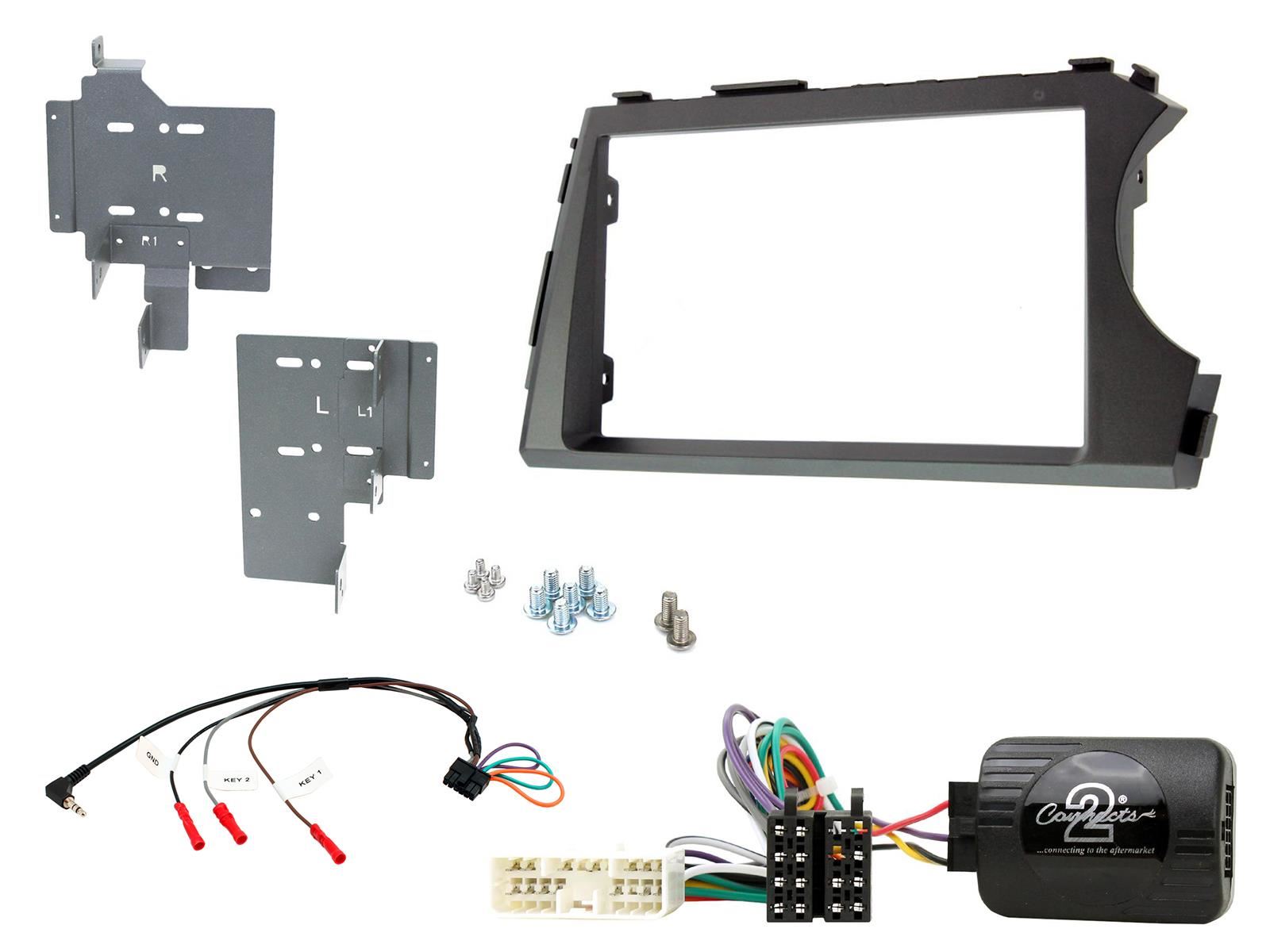 Connects 2 CTKSY01 - SSangYong Korando-Sport 2012 Onwards Double Din Fascia & Steering Wheel Interface Installation Kit